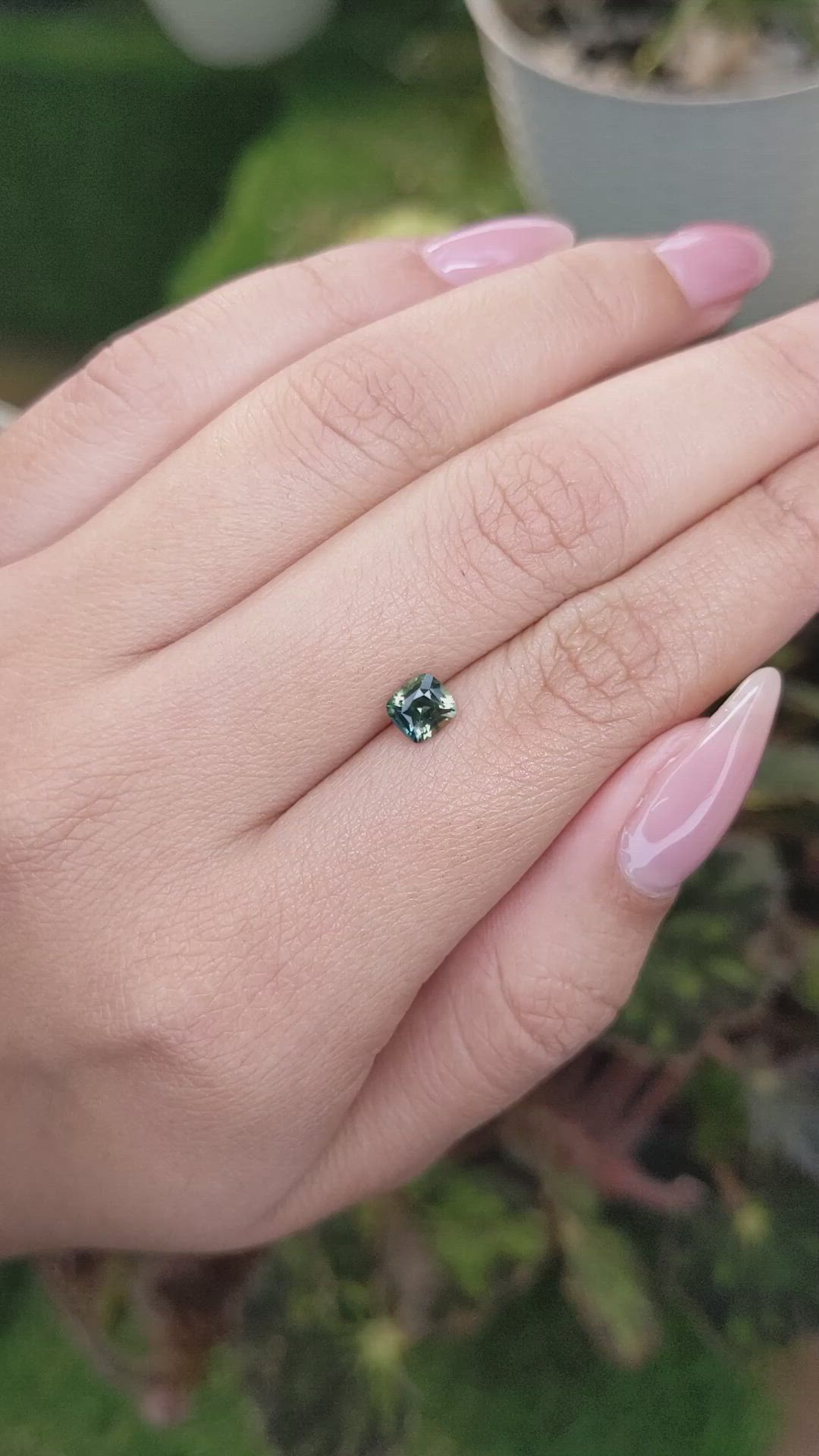 0.80 Ct. Yellowish Green Sapphire from Madagascar Size Video