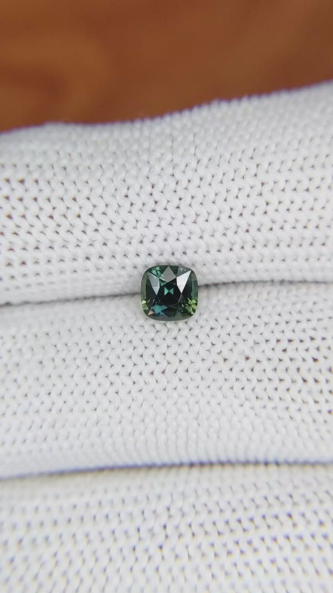 0.76 Ct. Bluish Green Sapphire from Madagascar Size Video