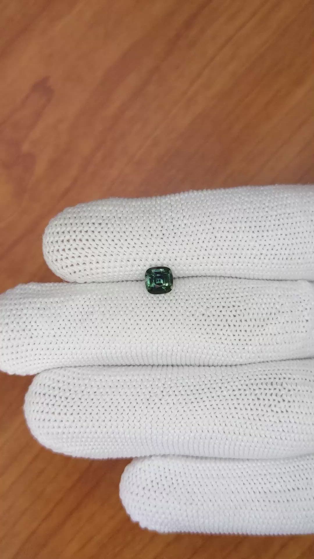 0.76 Ct. Bluish Green Sapphire from Madagascar Size Video