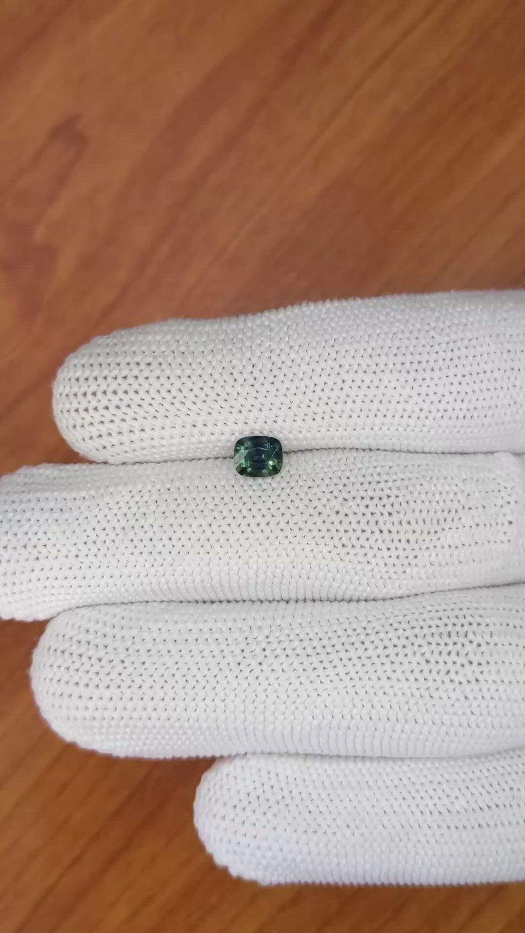 0.68 Ct. Bluish Green Sapphire from Madagascar Size Video