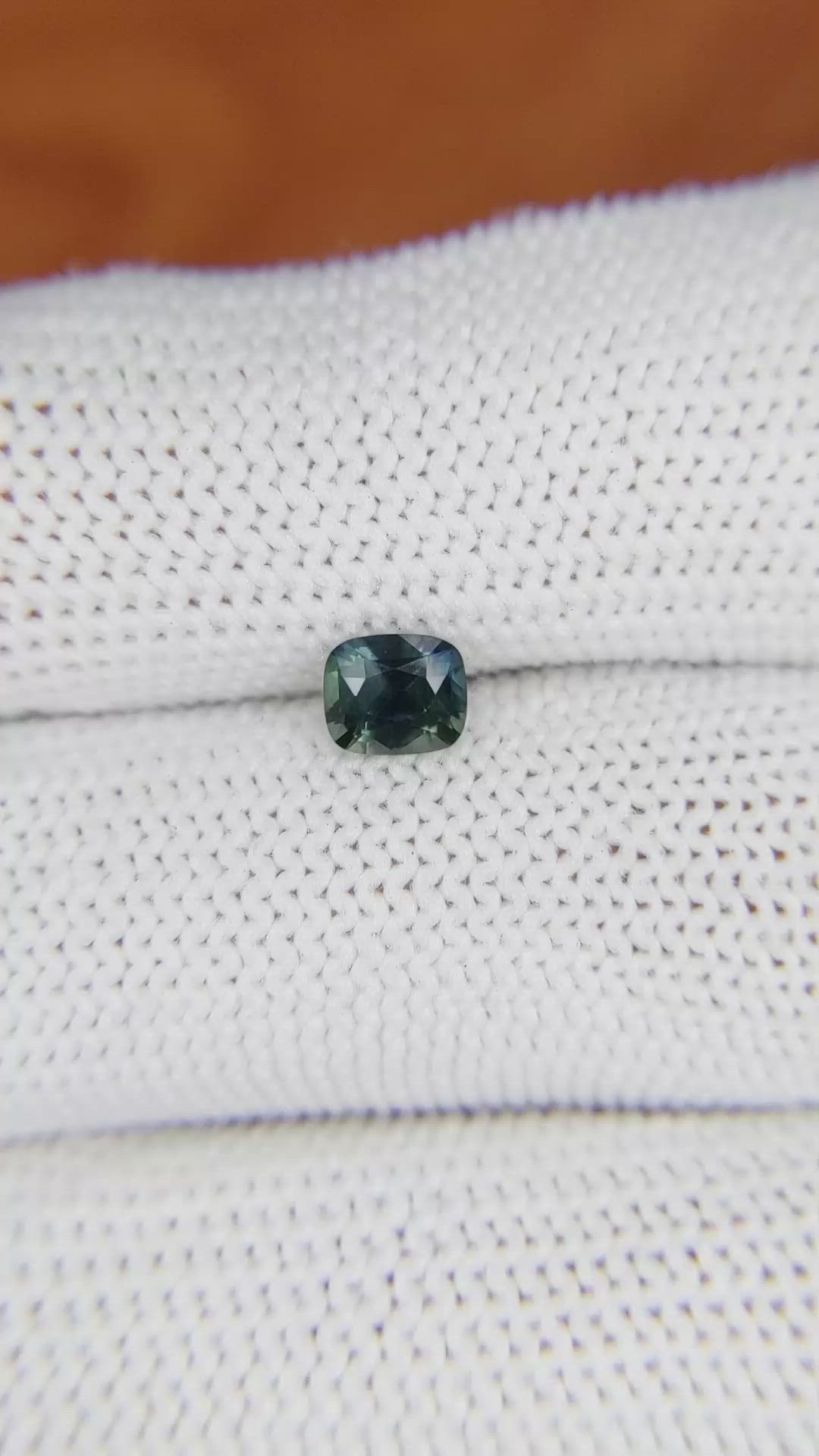 0.68 Ct. Bluish Green Sapphire from Madagascar Size Video