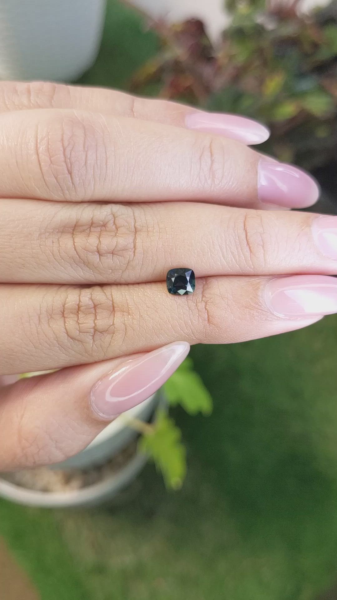 0.81 Ct. Greenish Blue Sapphire from Madagascar Size Video