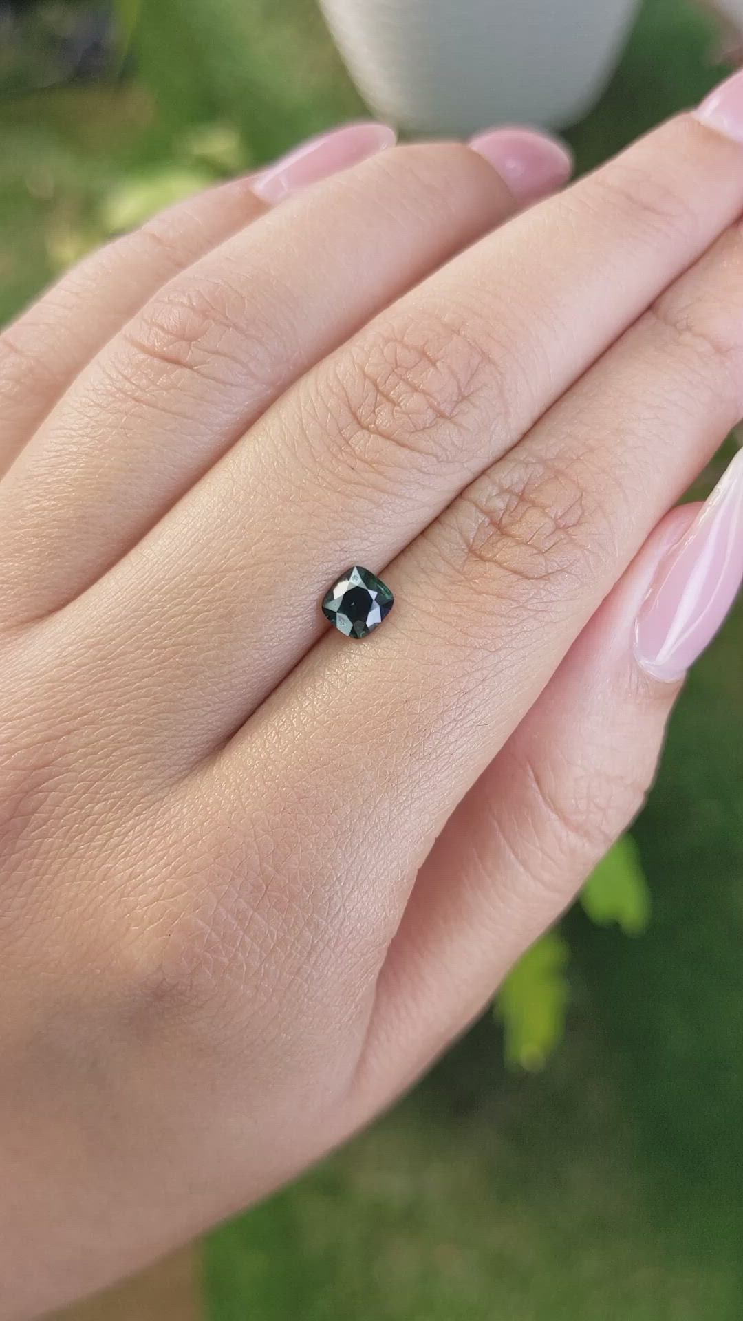 0.81 Ct. Greenish Blue Sapphire from Madagascar Size Video