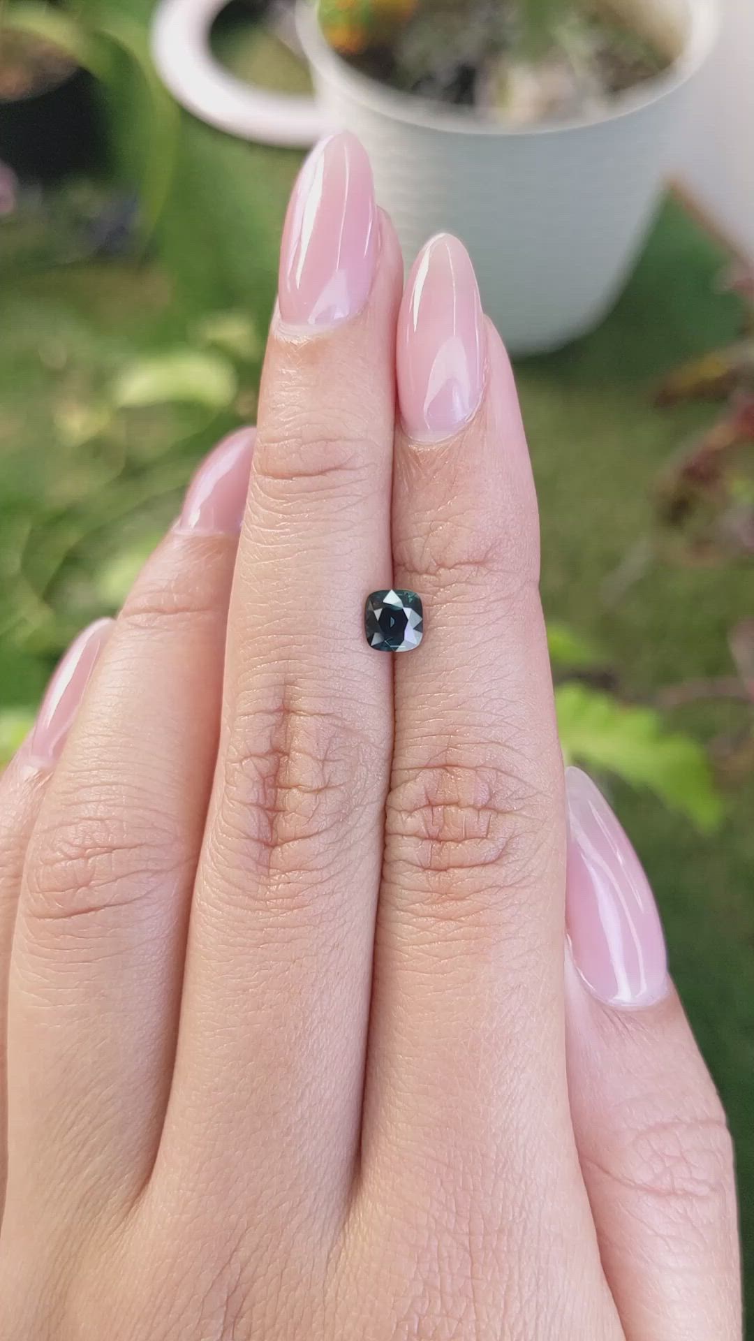 0.81 Ct. Greenish Blue Sapphire from Madagascar Size Video