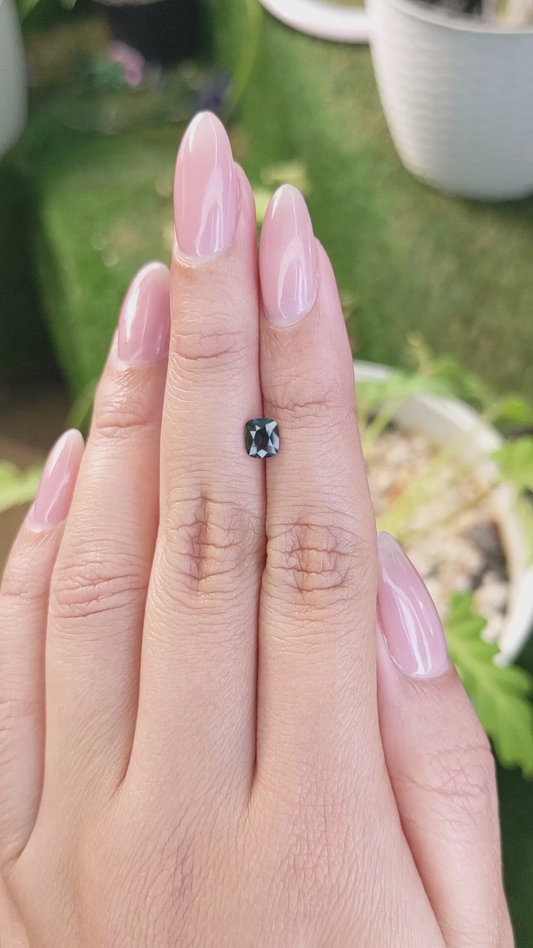 0.72 Ct. Bluish Green Sapphire from Madagascar Size Video