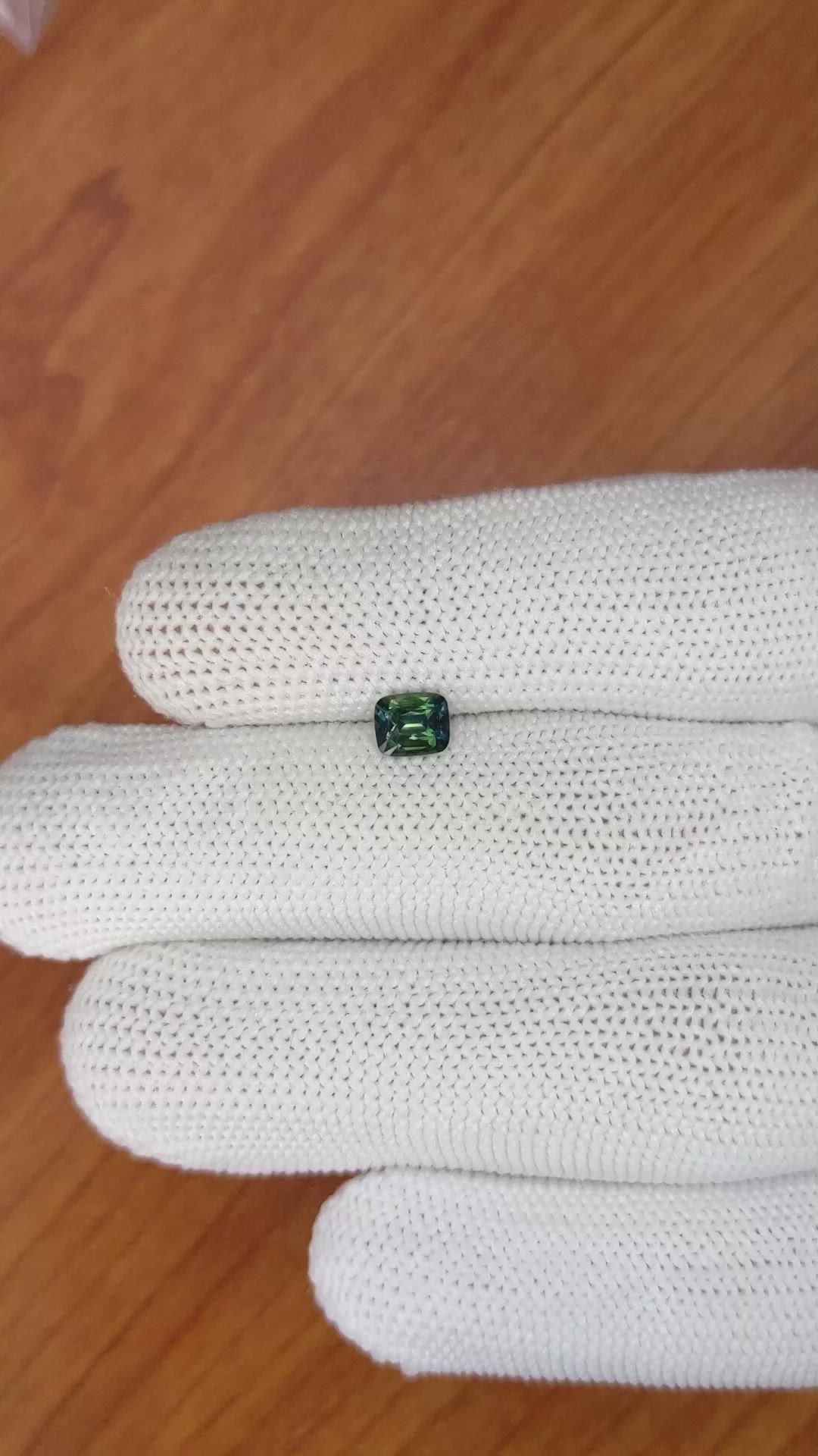 0.76 Ct. Bluish Green Sapphire from Madagascar Size Video