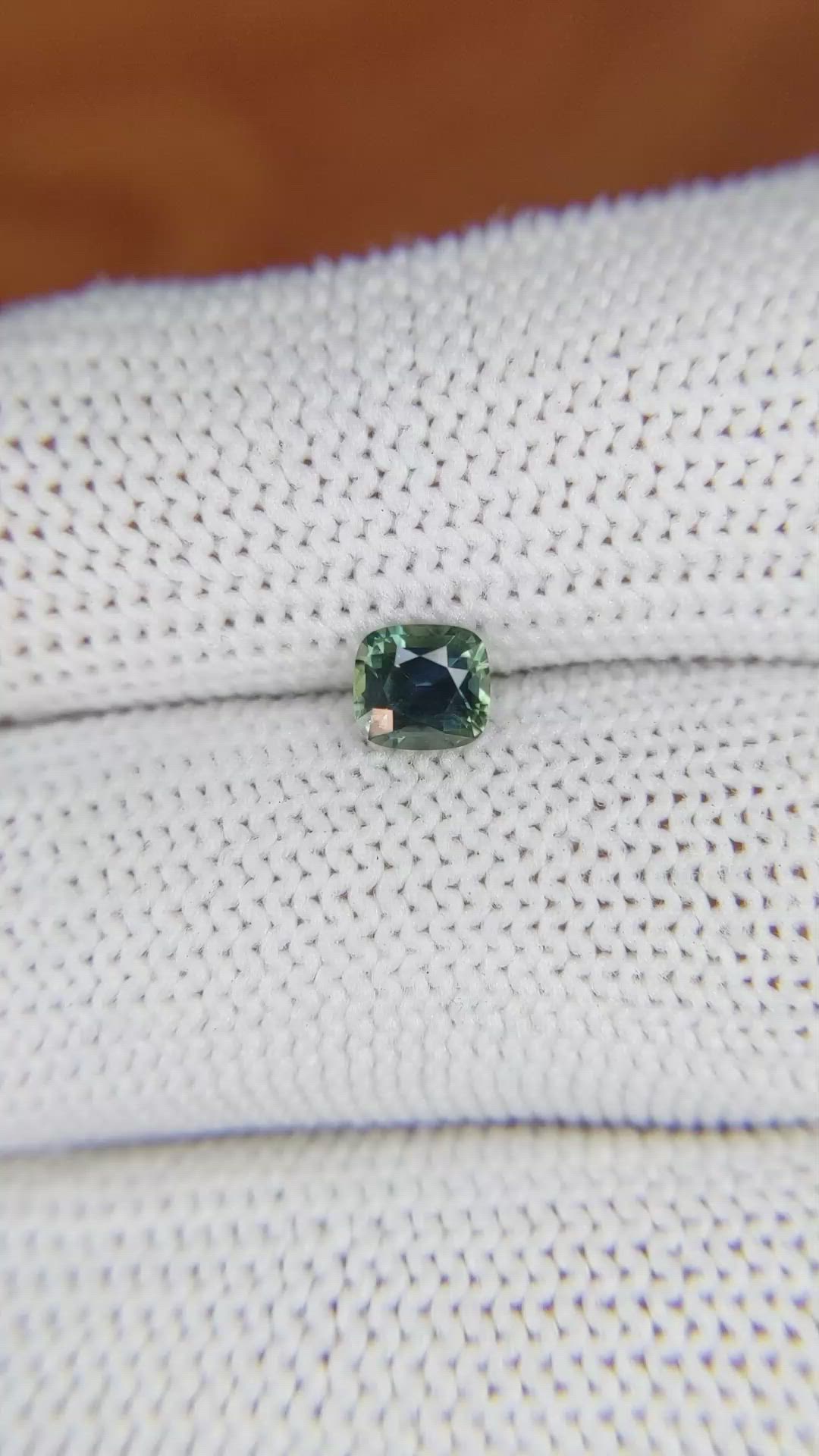 0.68 Ct. Bluish Green Sapphire from Madagascar Size Video