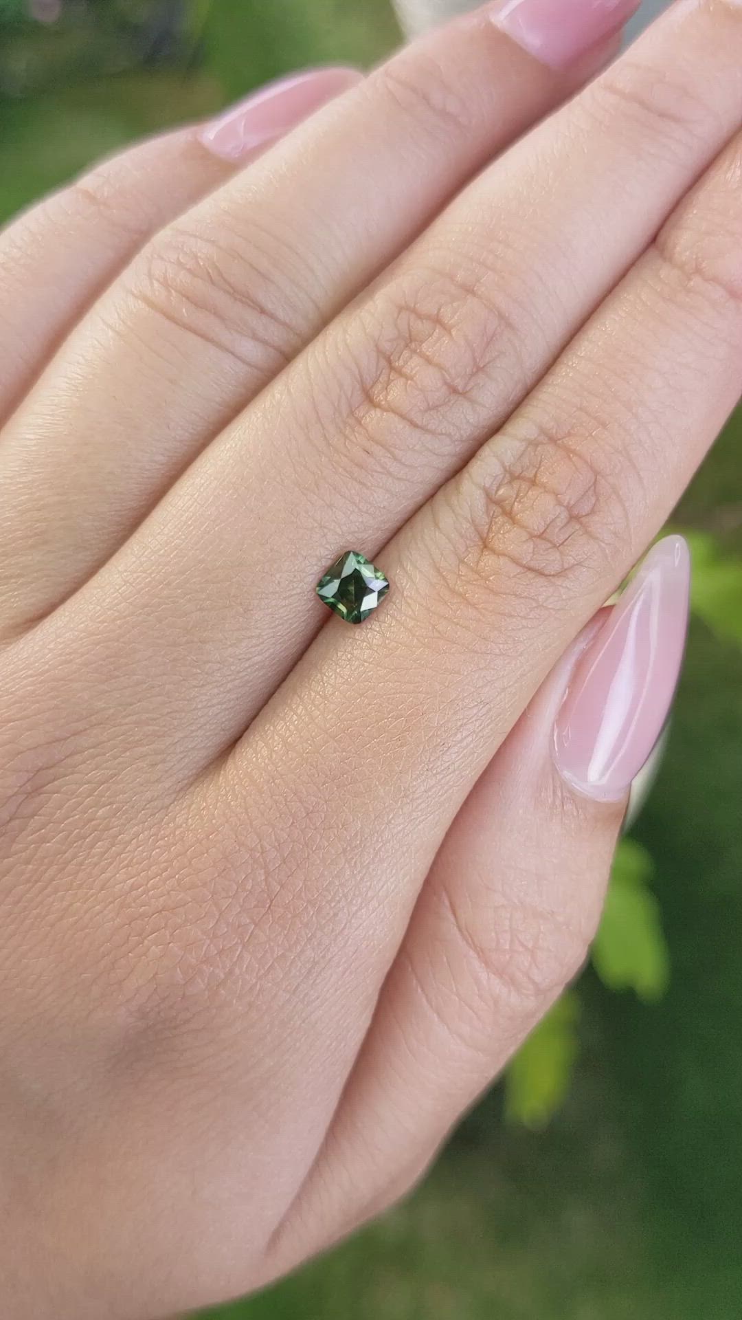 0.61 Ct. Yellowish Green Sapphire from Madagascar Size Video