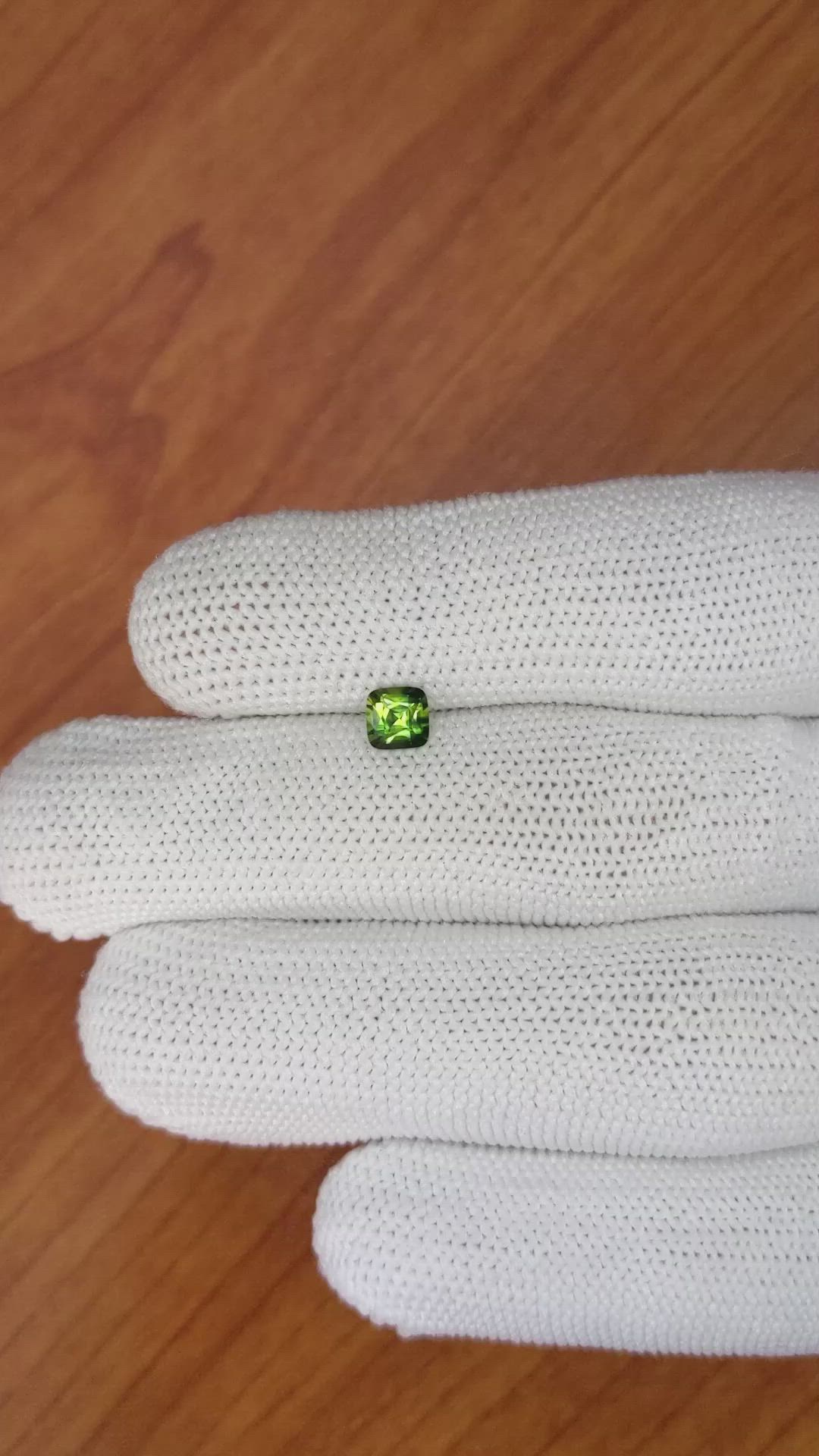 0.61 Ct. Yellowish Green Sapphire from Madagascar Size Video