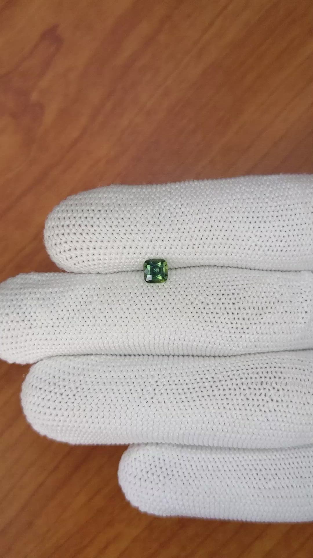 0.51 Ct. Yellowish Green Sapphire from Madagascar Size Video