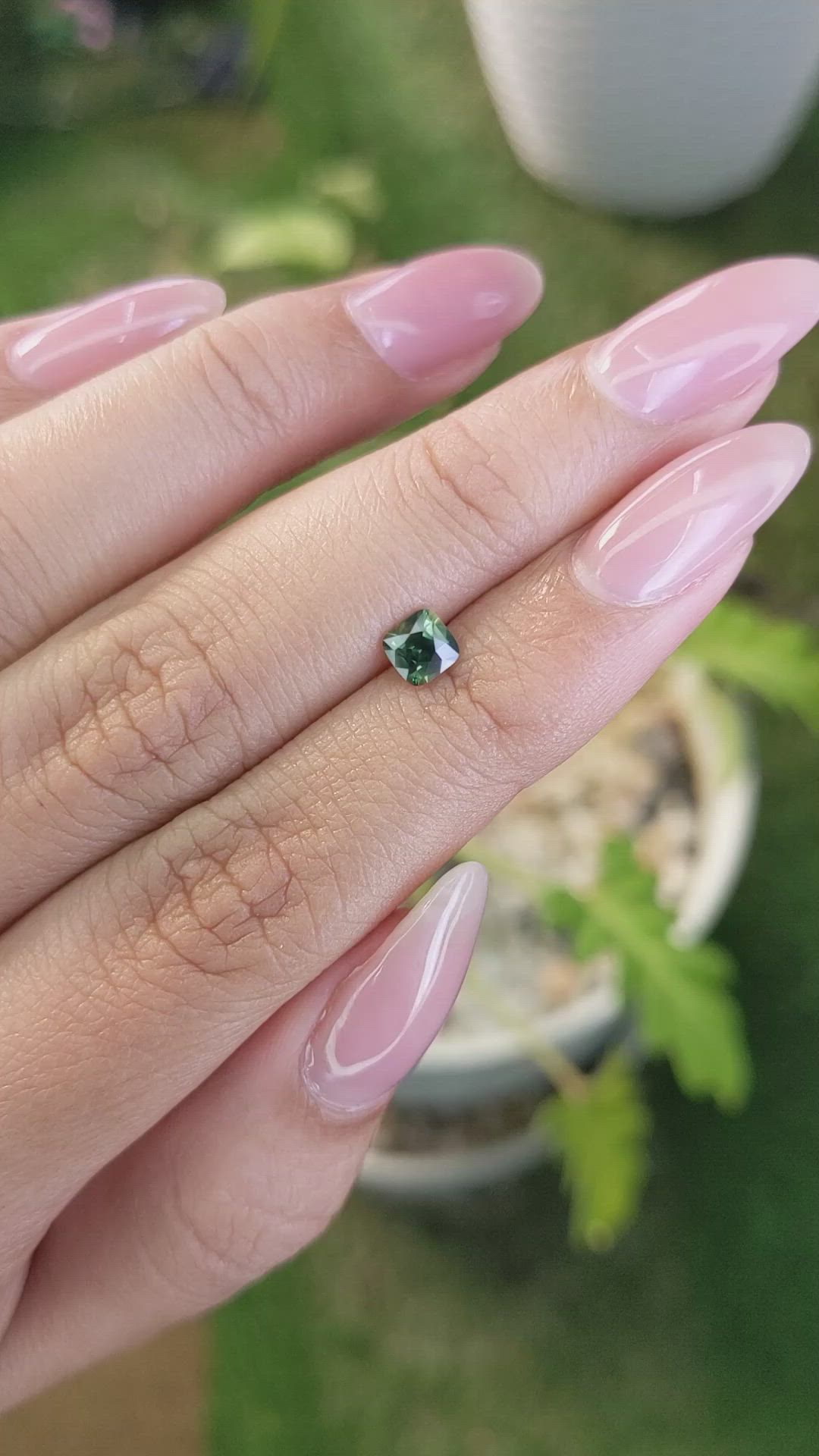 0.51 Ct. Yellowish Green Sapphire from Madagascar Size Video