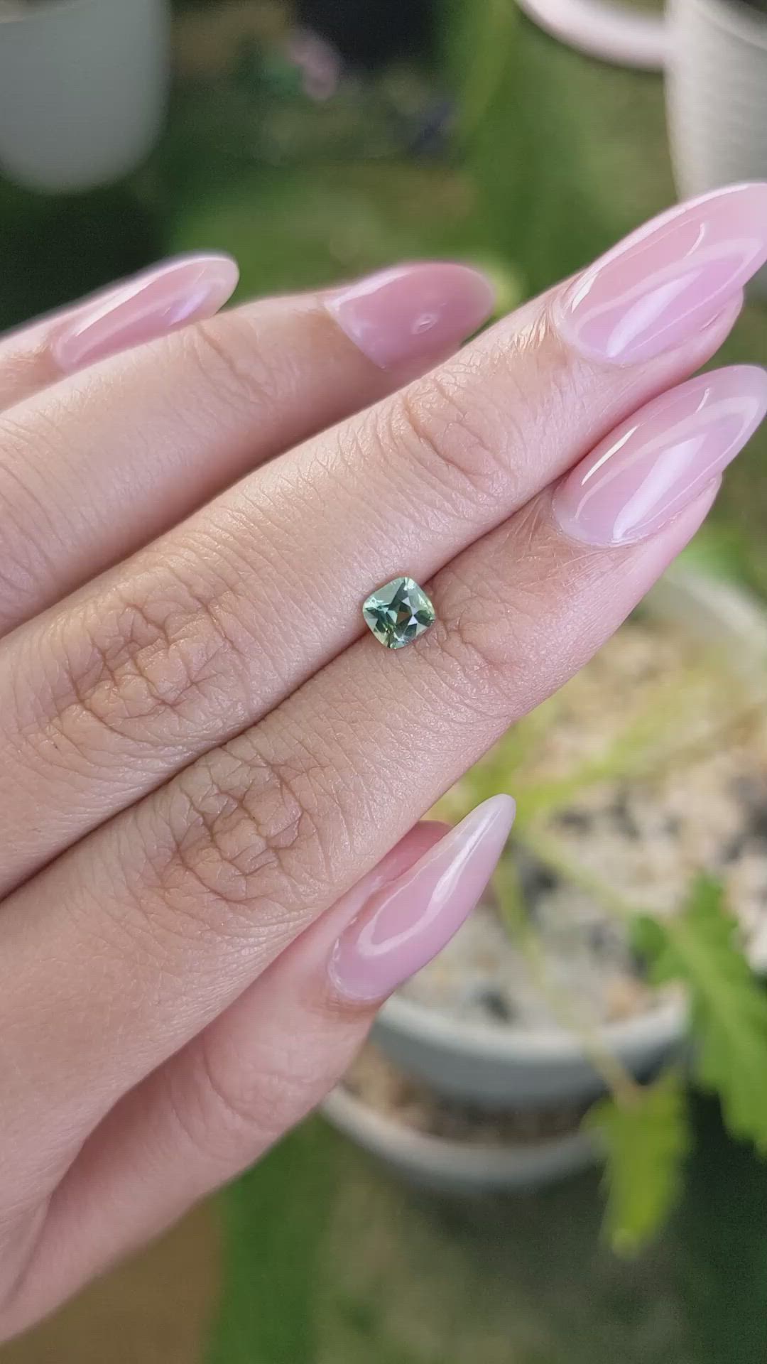 0.56 Ct. Yellowish Green Sapphire from Madagascar Size Video