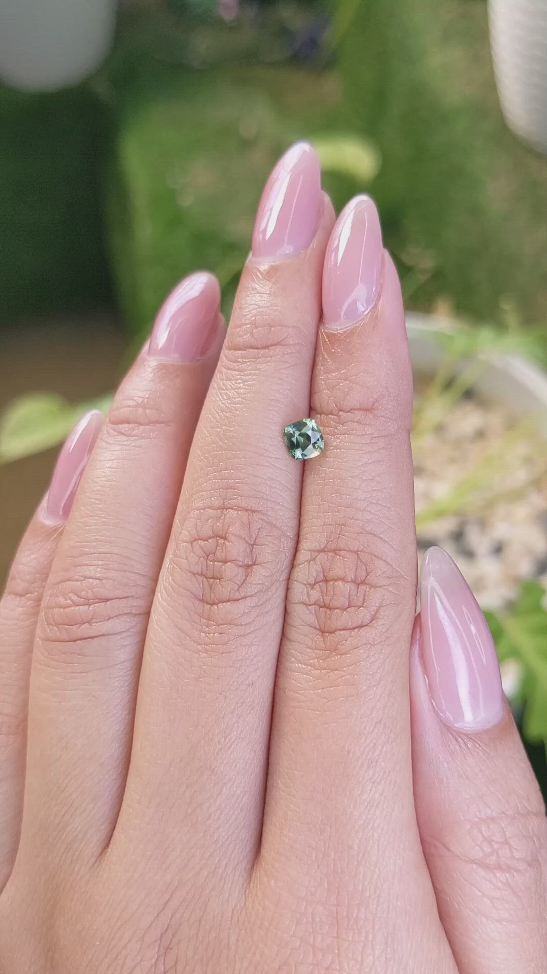 0.56 Ct. Yellowish Green Sapphire from Madagascar Size Video