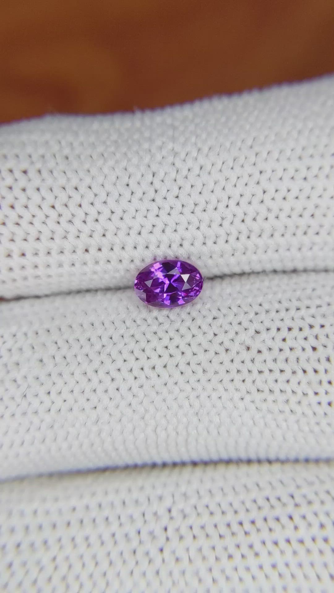 0.71 Ct. Pinkish Purple Sapphire from Ceylon (Sri Lanka) Size Video