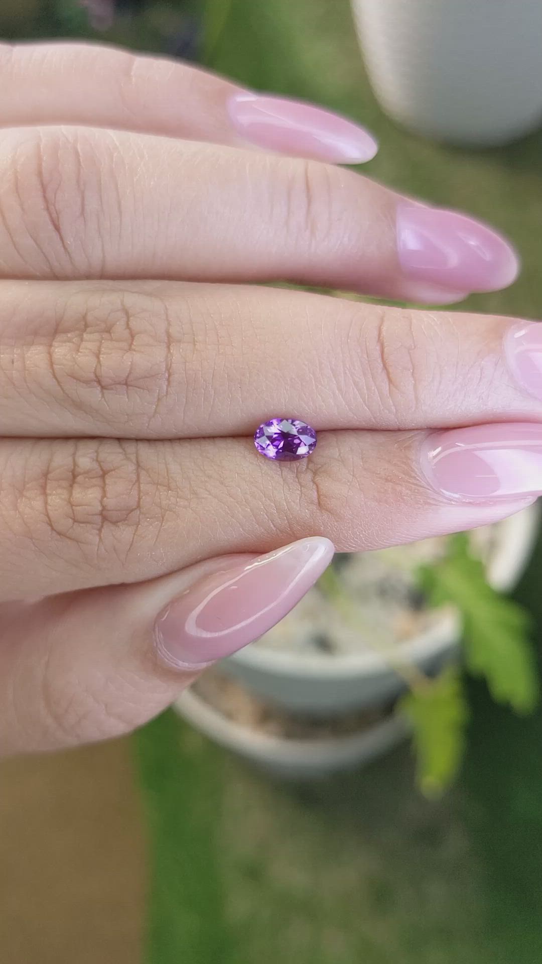 0.71 Ct. Pinkish Purple Sapphire from Ceylon (Sri Lanka) Size Video