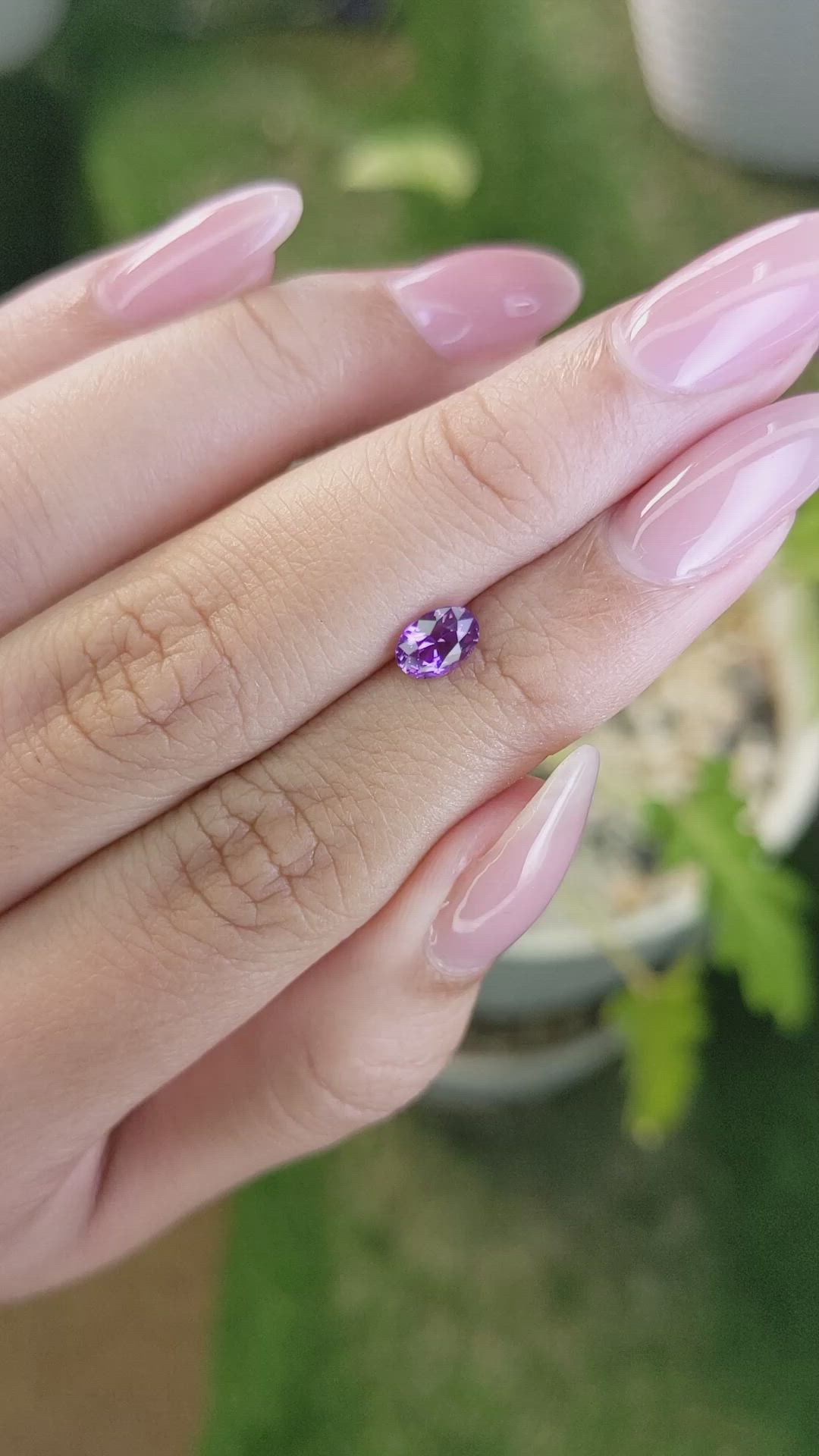 0.71 Ct. Pinkish Purple Sapphire from Ceylon (Sri Lanka) Size Video