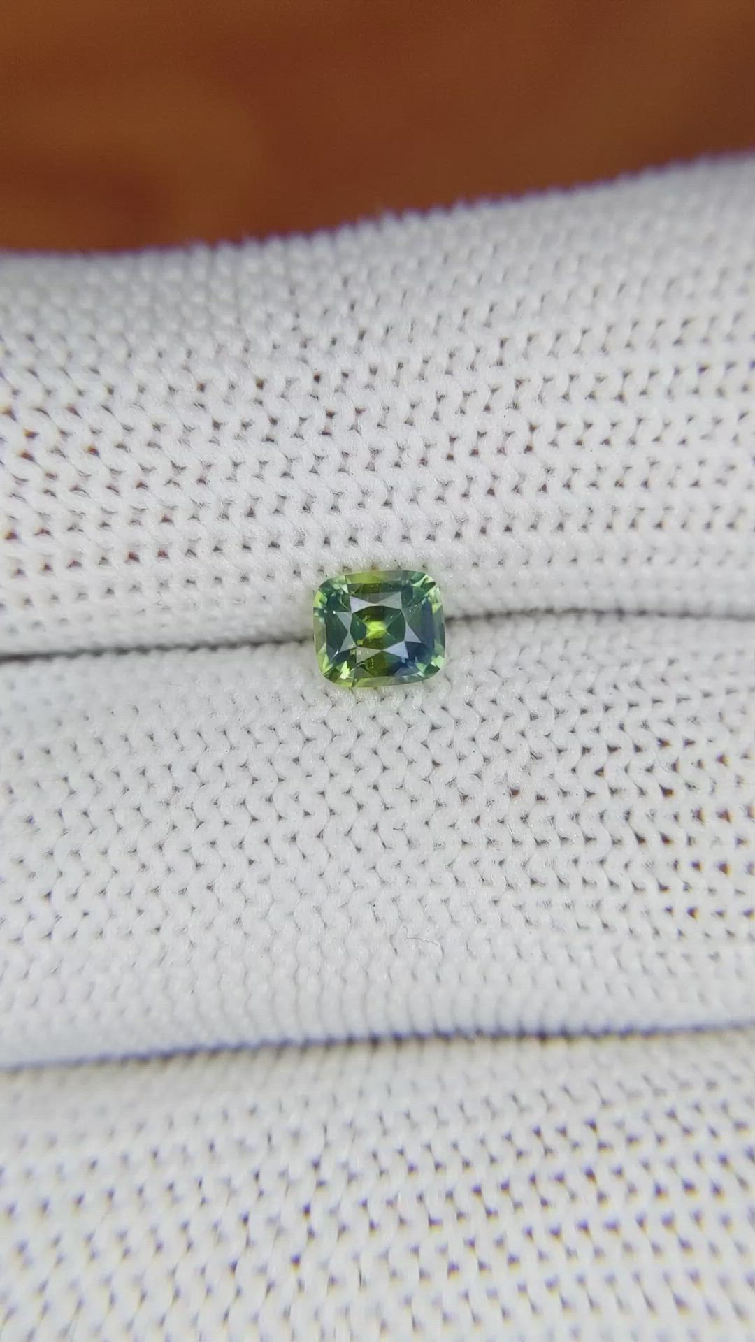 0.67 Ct. Yellowish Green Sapphire from Madagascar Size Video