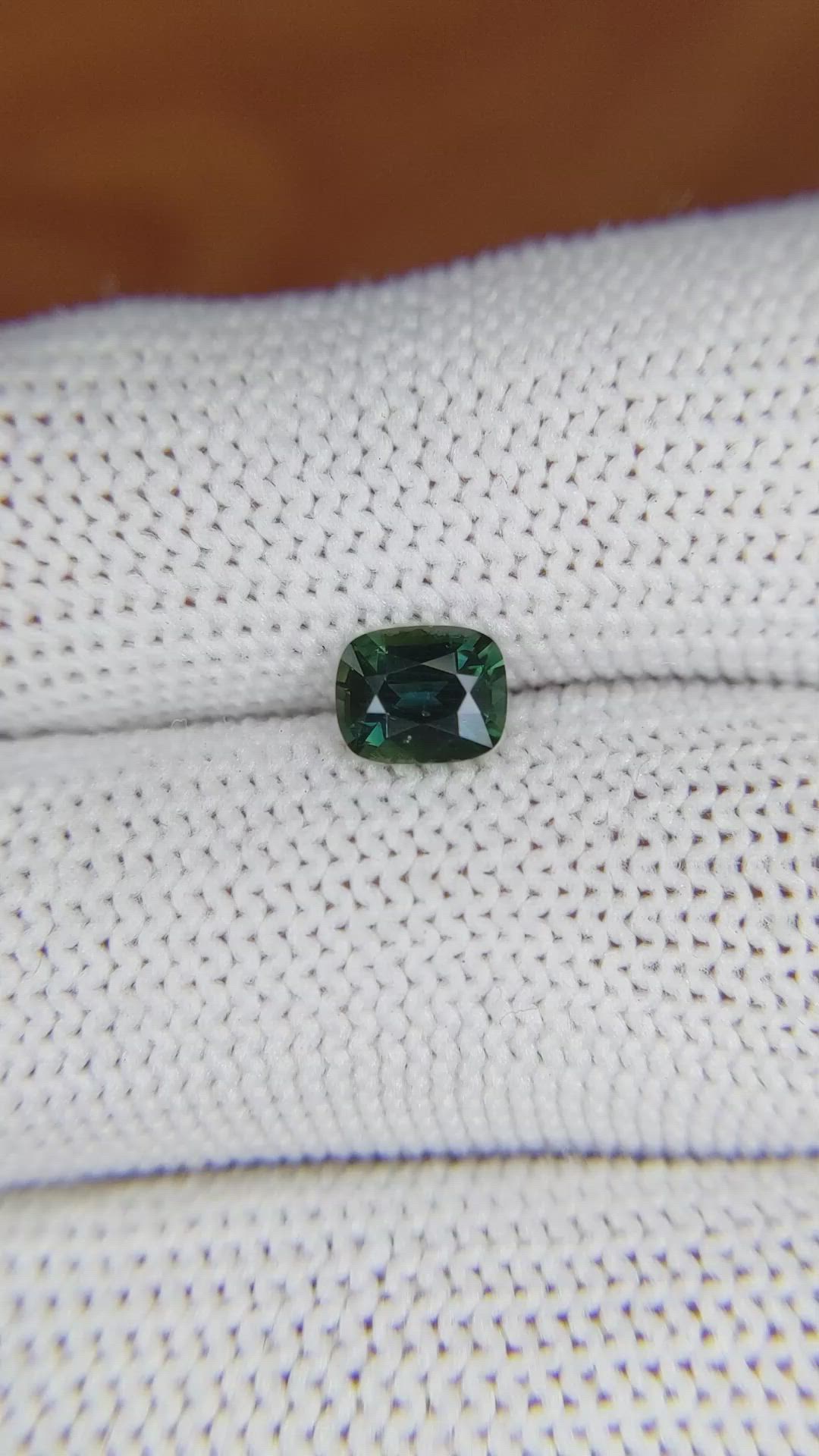 0.85 Ct. Bluish Green Sapphire from Madagascar Size Video