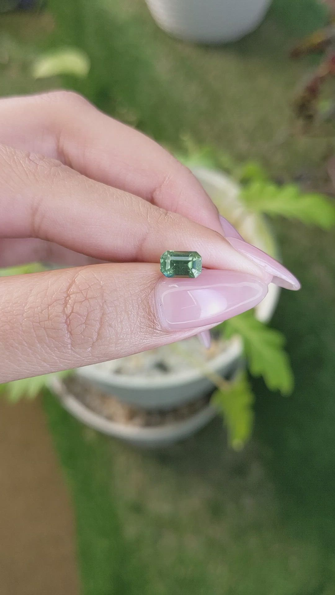 1.57 Ct. Green Sapphire from Madagascar Size Video