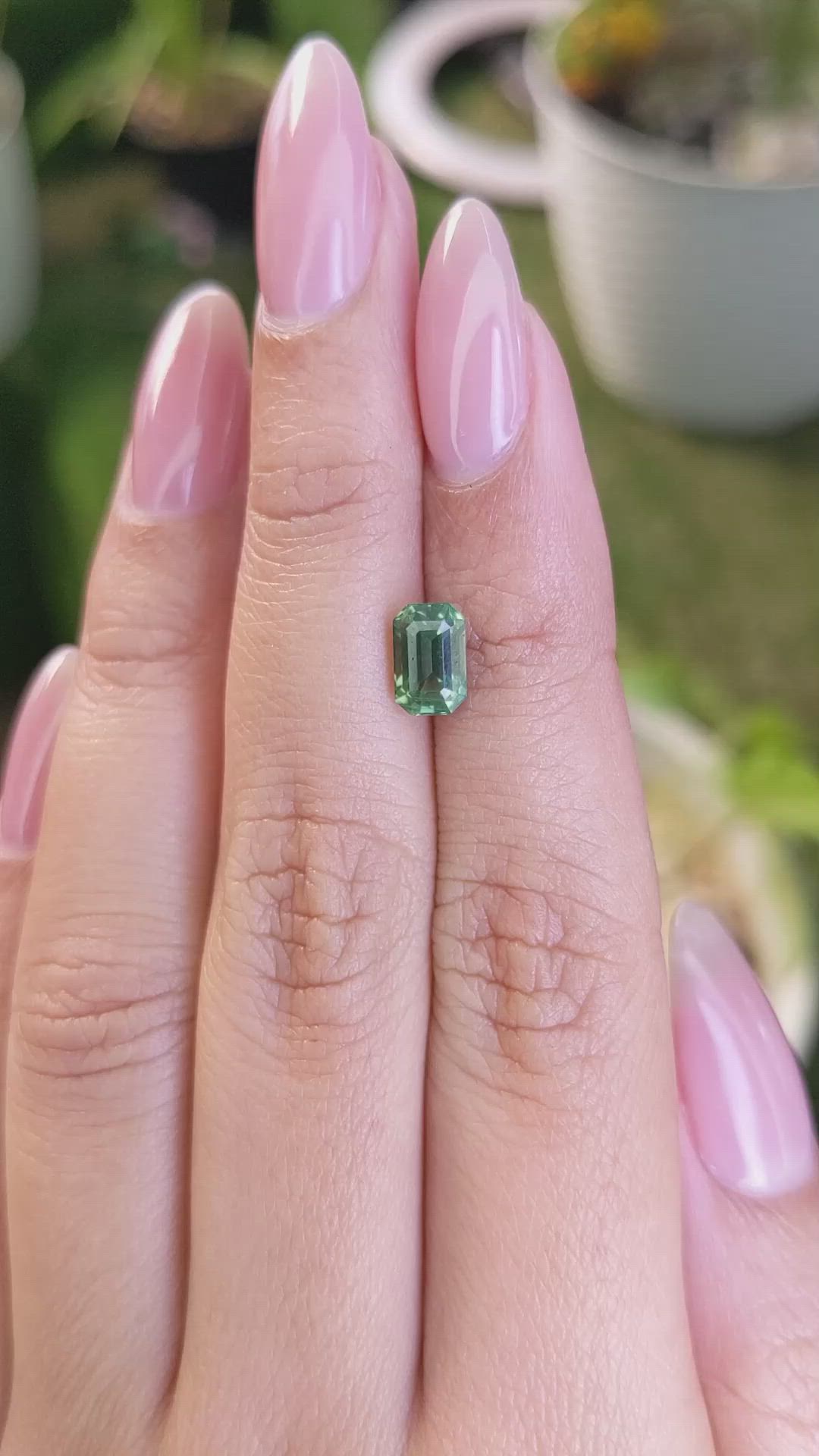 1.57 Ct. Green Sapphire from Madagascar Size Video