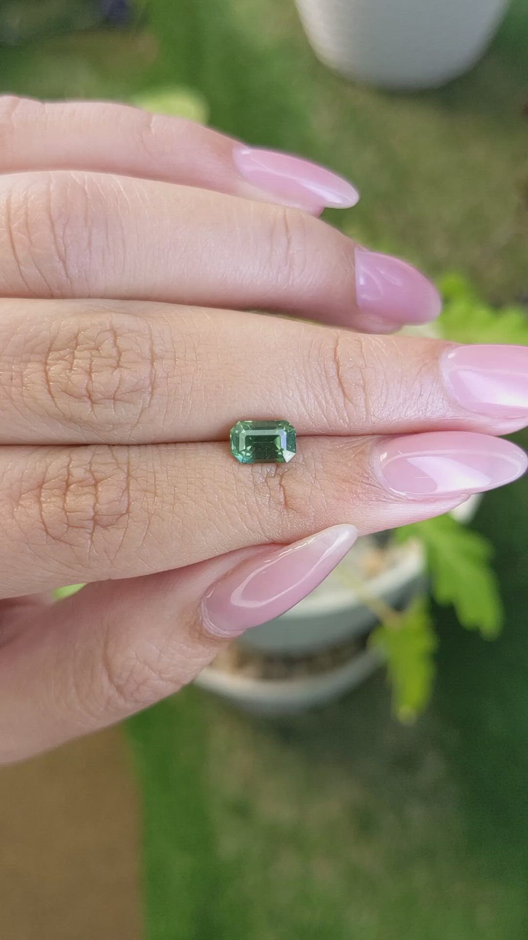 1.57 Ct. Green Sapphire from Madagascar Size Video