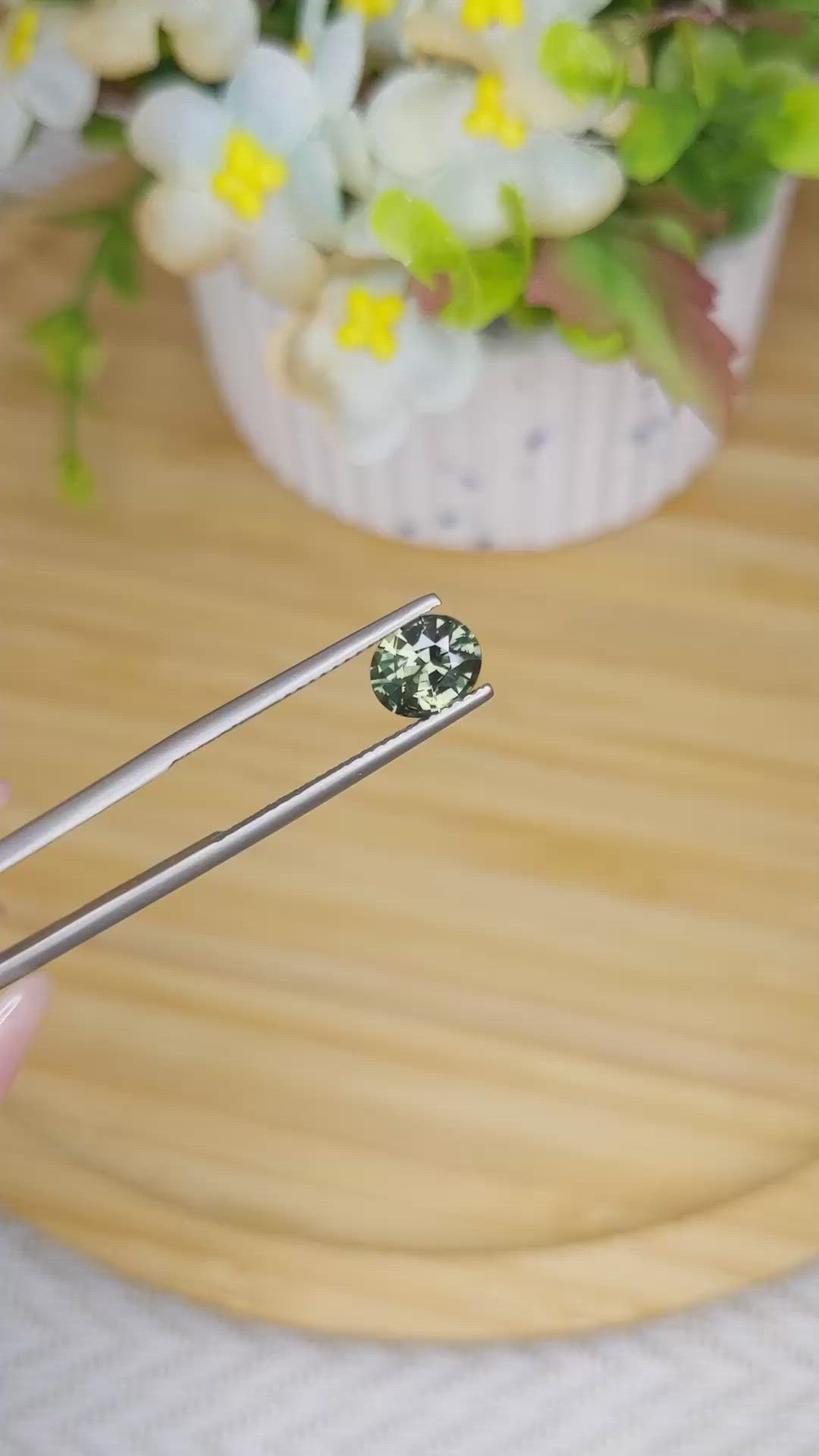 1.36 Ct. Green Sapphire from Madagascar Size Video