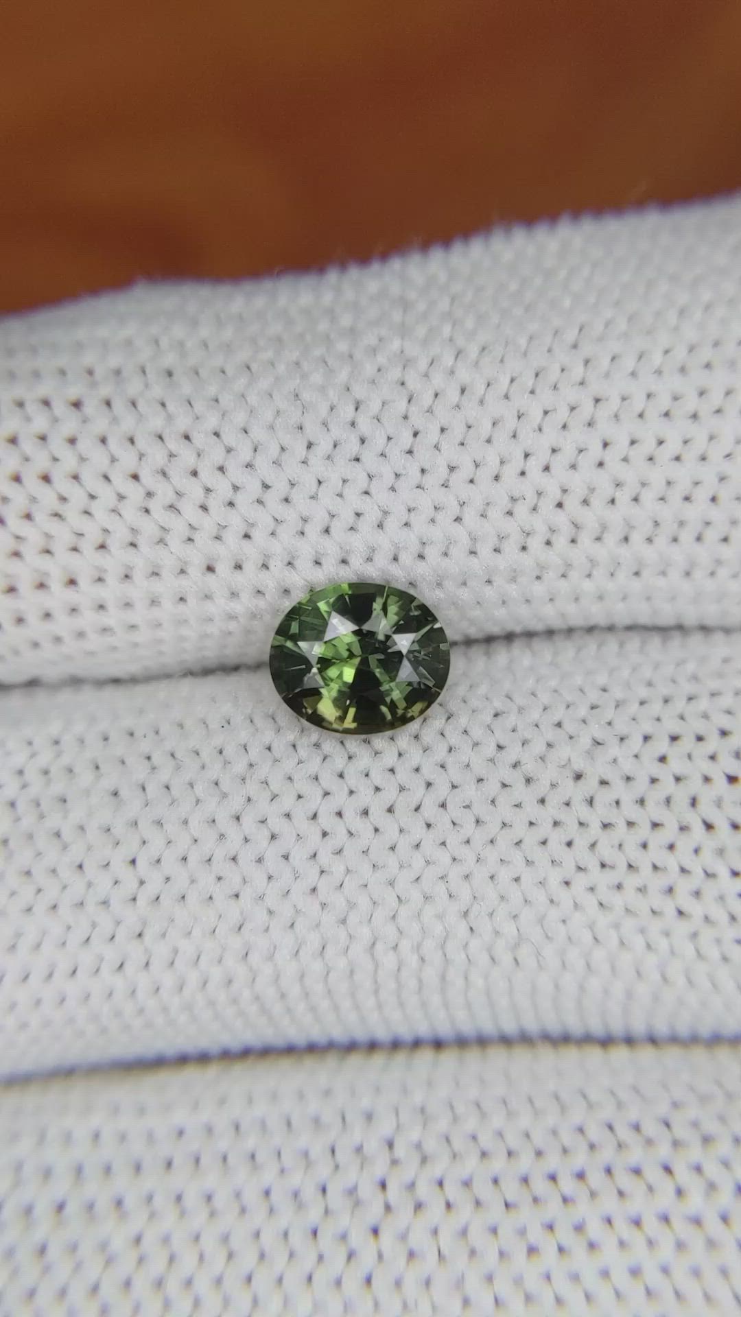1.36 Ct. Green Sapphire from Madagascar Size Video