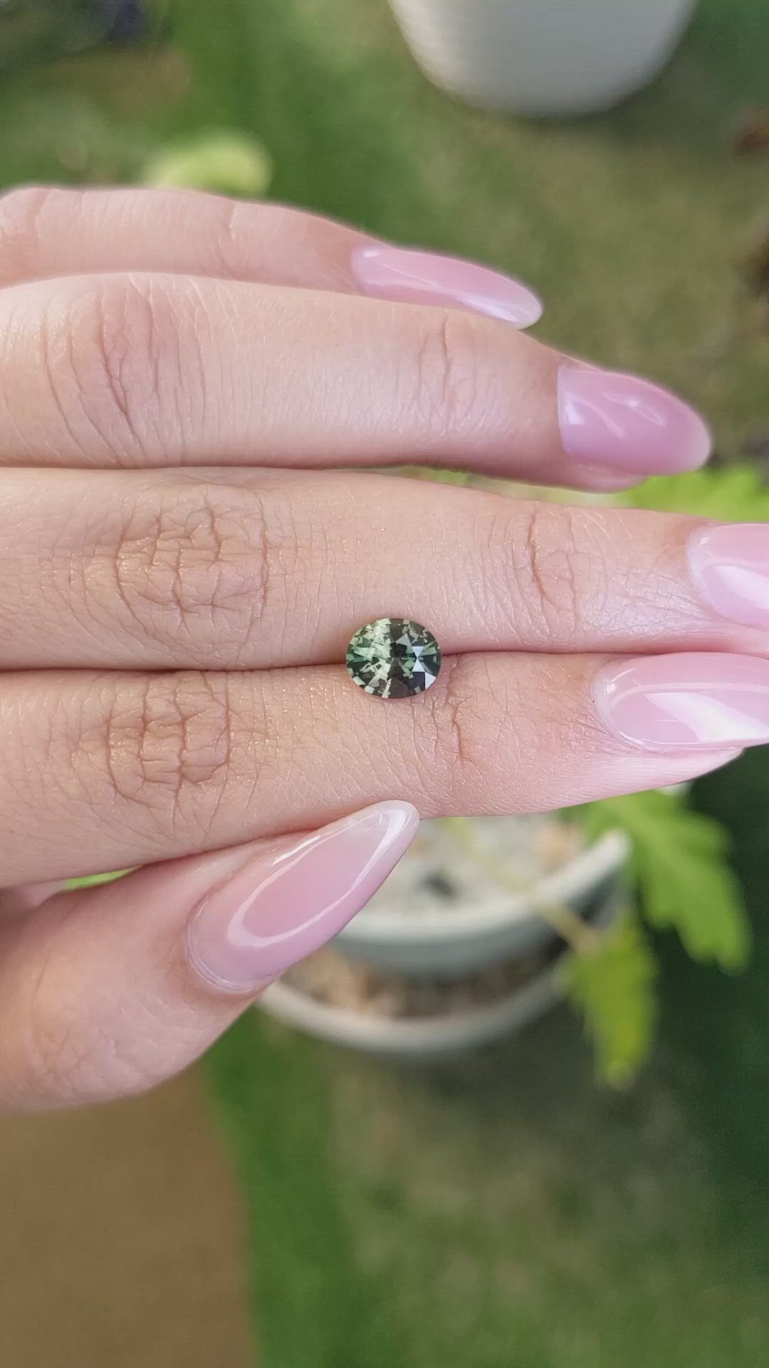 1.36 Ct. Green Sapphire from Madagascar Size Video