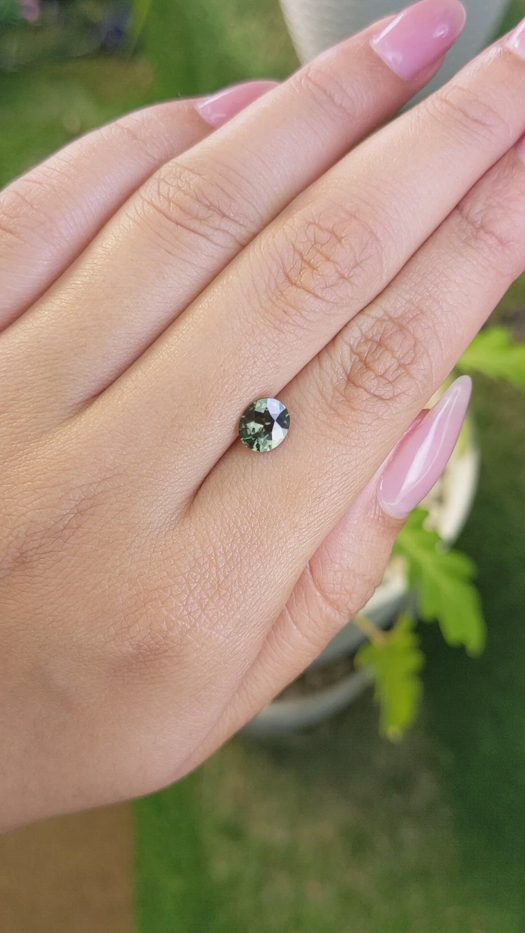 1.36 Ct. Green Sapphire from Madagascar Size Video