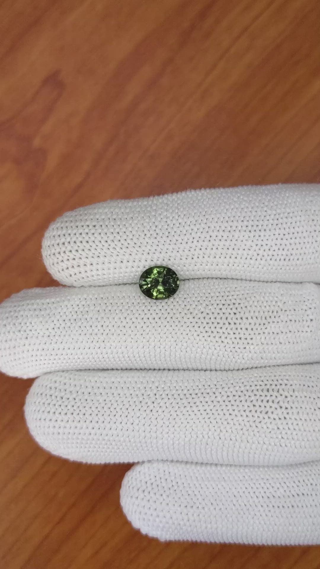 1.36 Ct. Green Sapphire from Madagascar Size Video