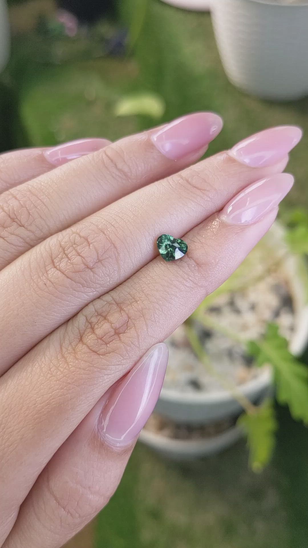 1.07 Ct. Green Sapphire from Madagascar Size Video