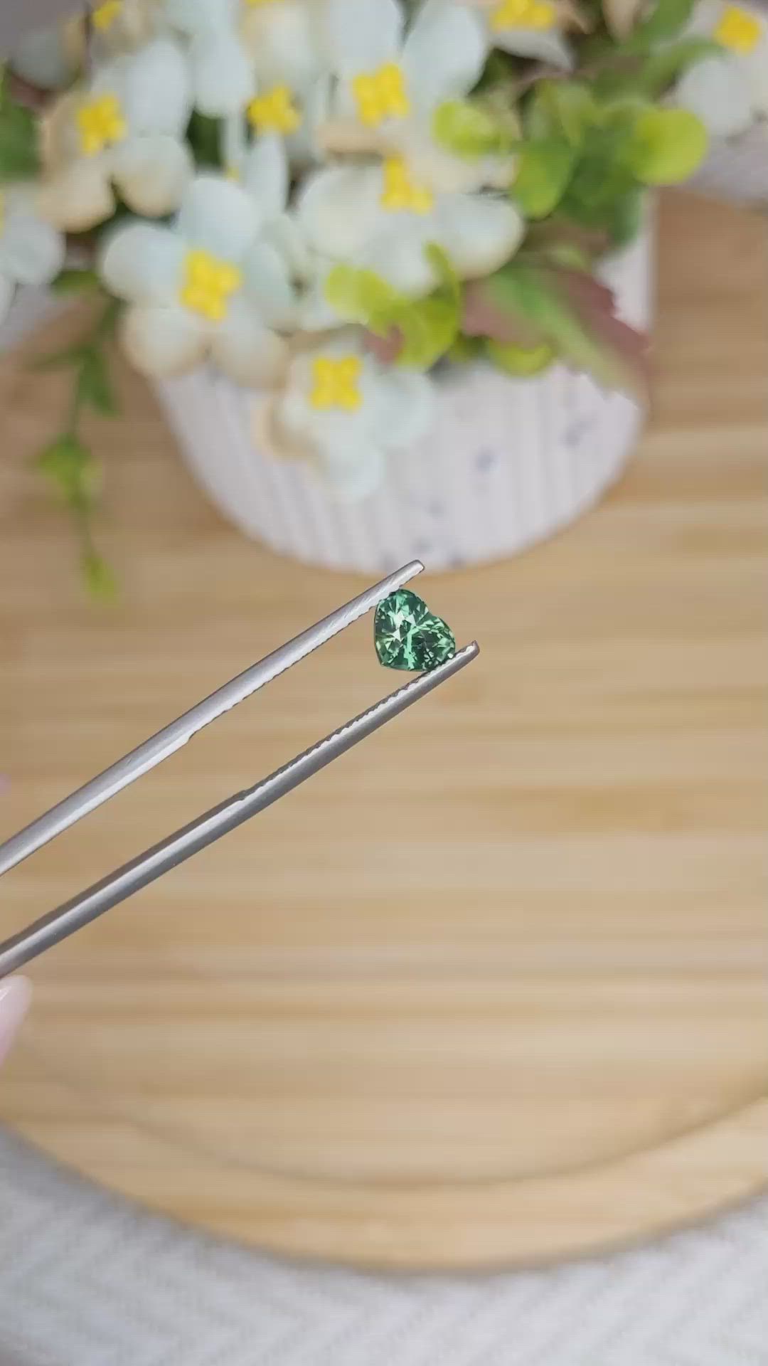 1.07 Ct. Green Sapphire from Madagascar Size Video