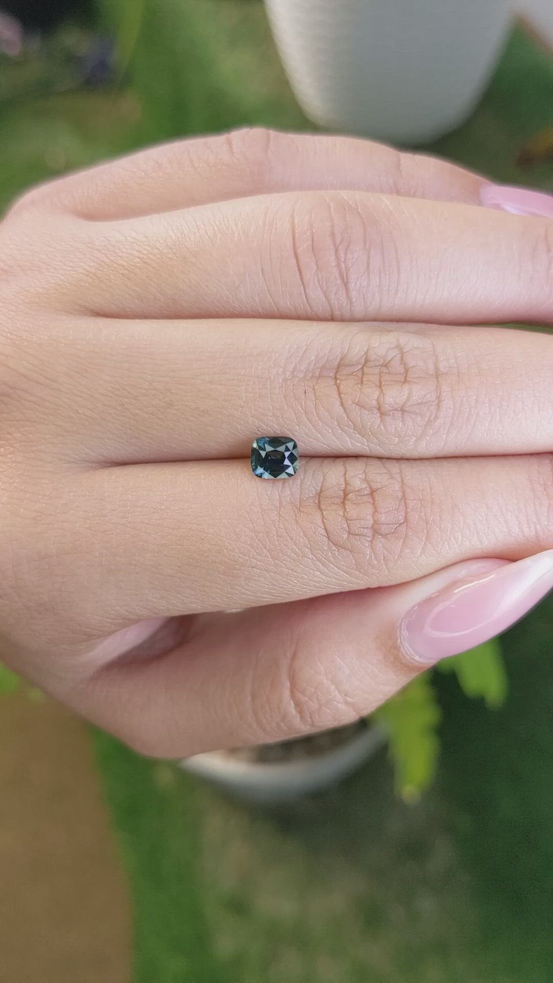 0.84 Ct. Greenish Blue Sapphire from Madagascar Size Video