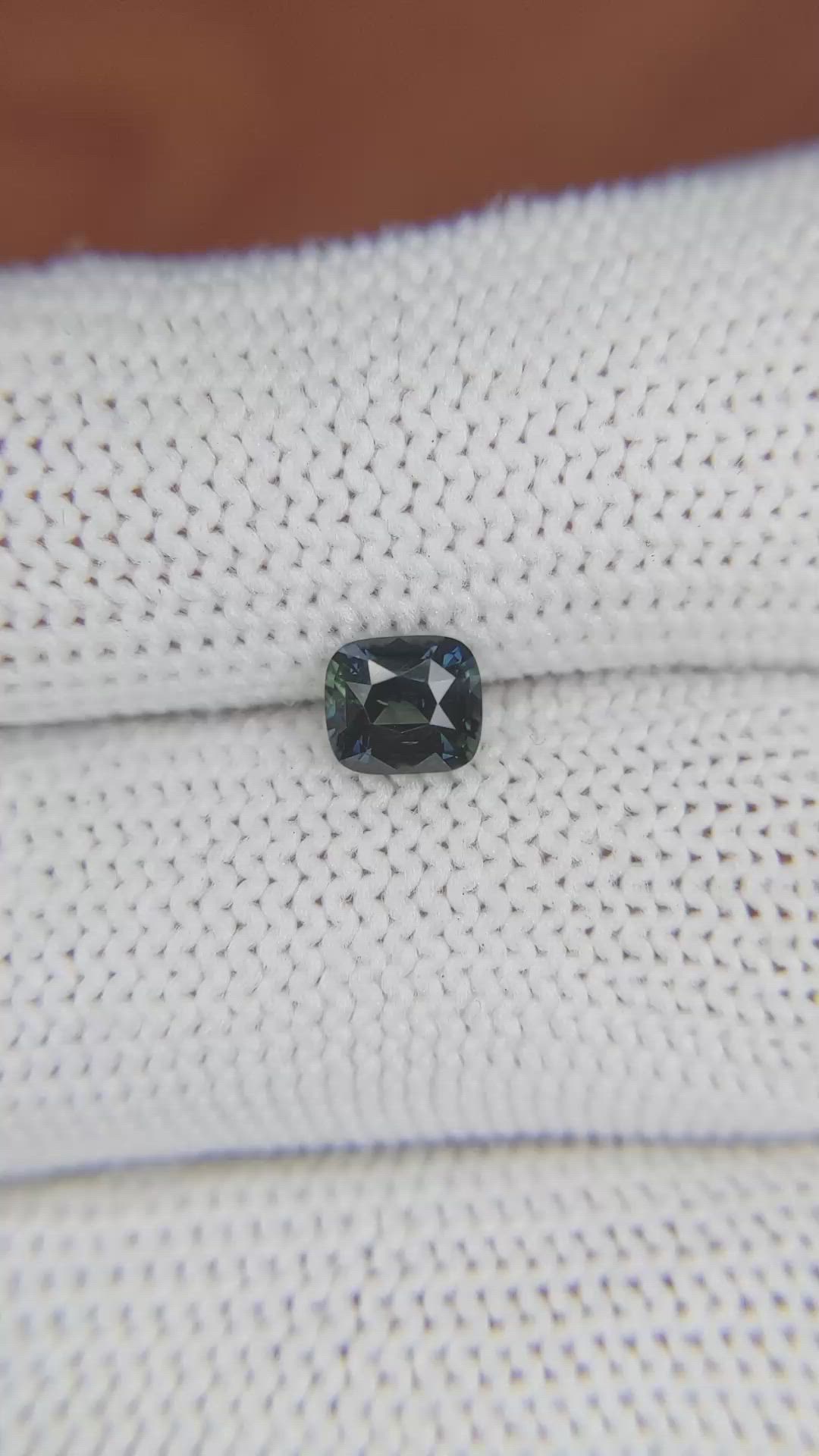 0.84 Ct. Greenish Blue Sapphire from Madagascar Size Video