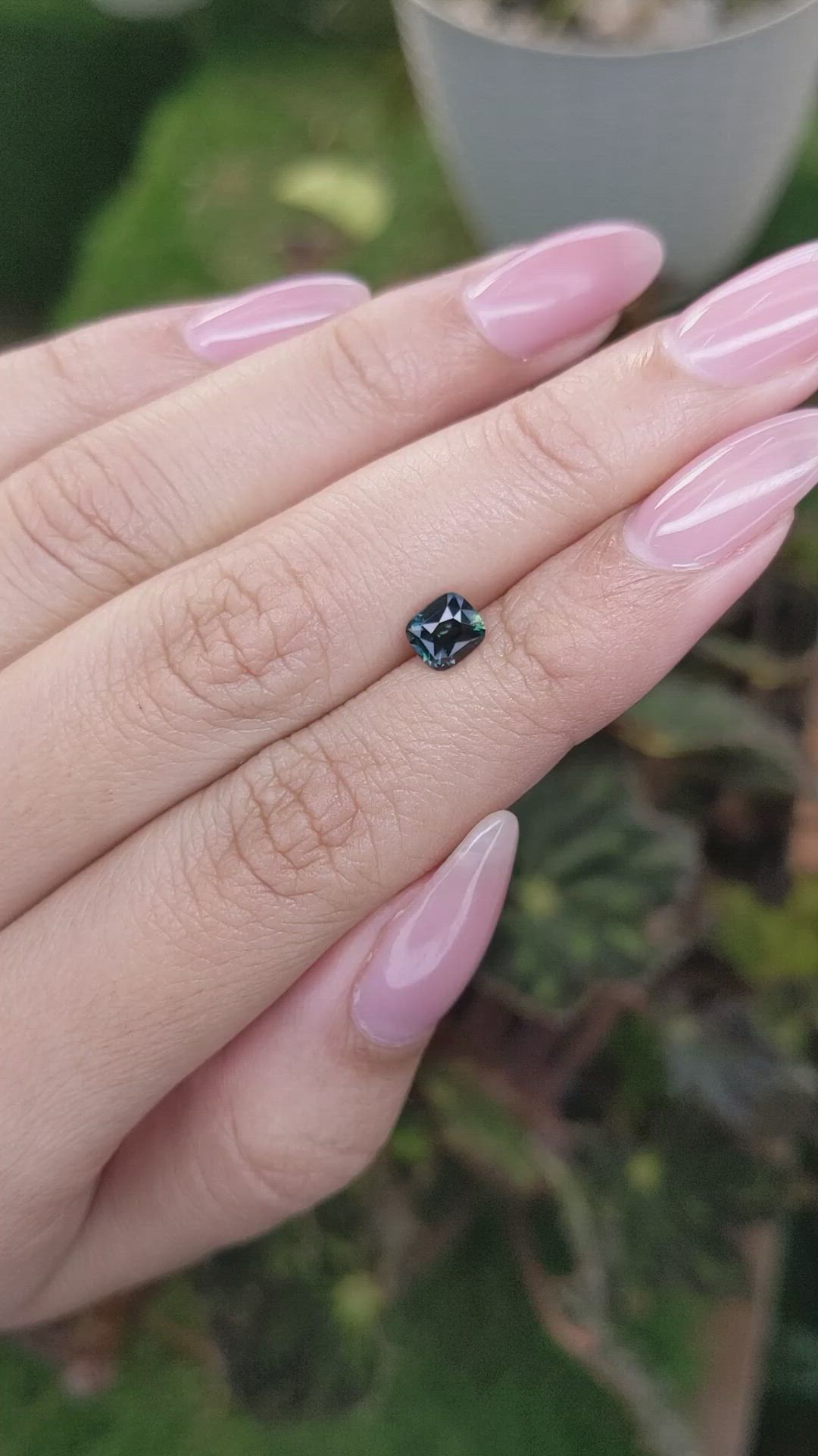 0.84 Ct. Greenish Blue Sapphire from Madagascar Size Video