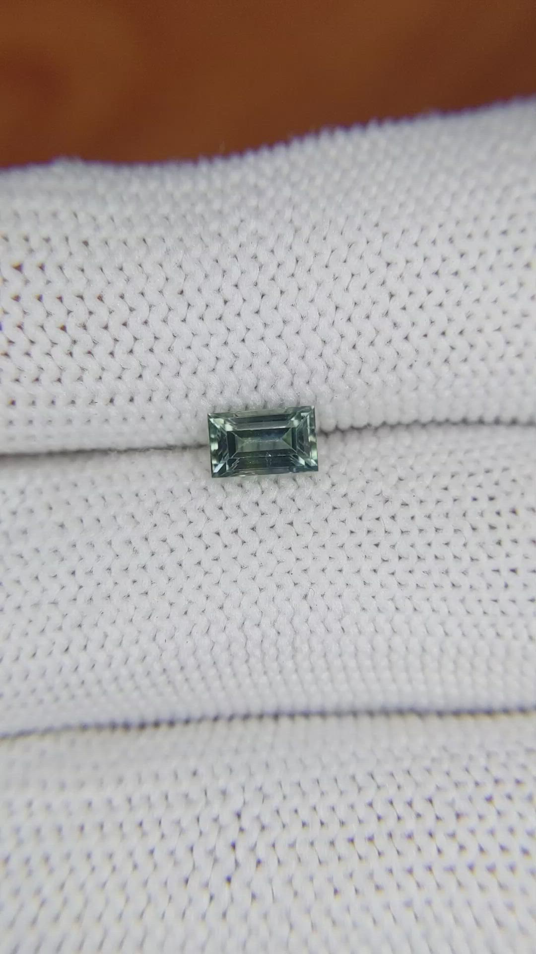 0.78 Ct. Bluish Green Sapphire from Madagascar Size Video