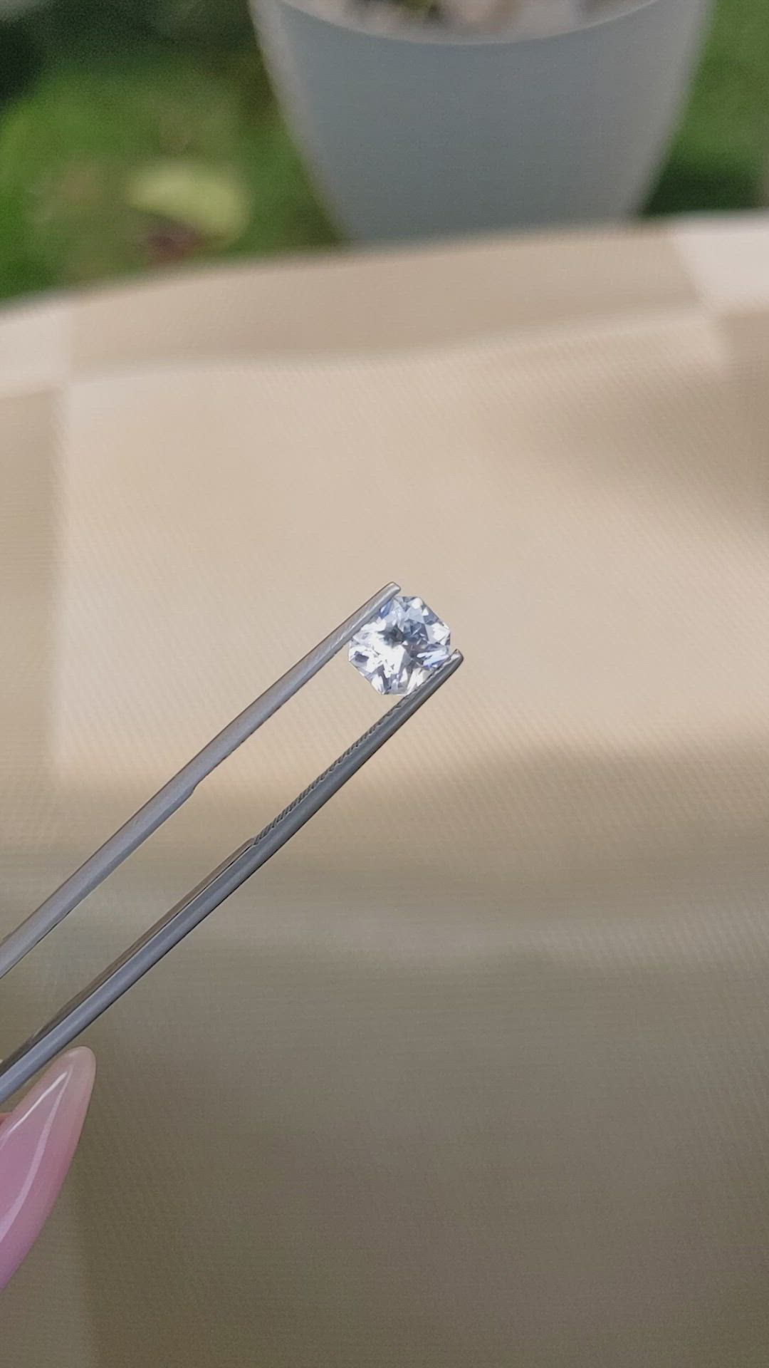 1.30 Ct. White Sapphire from Ceylon (Sri Lanka) Size Video