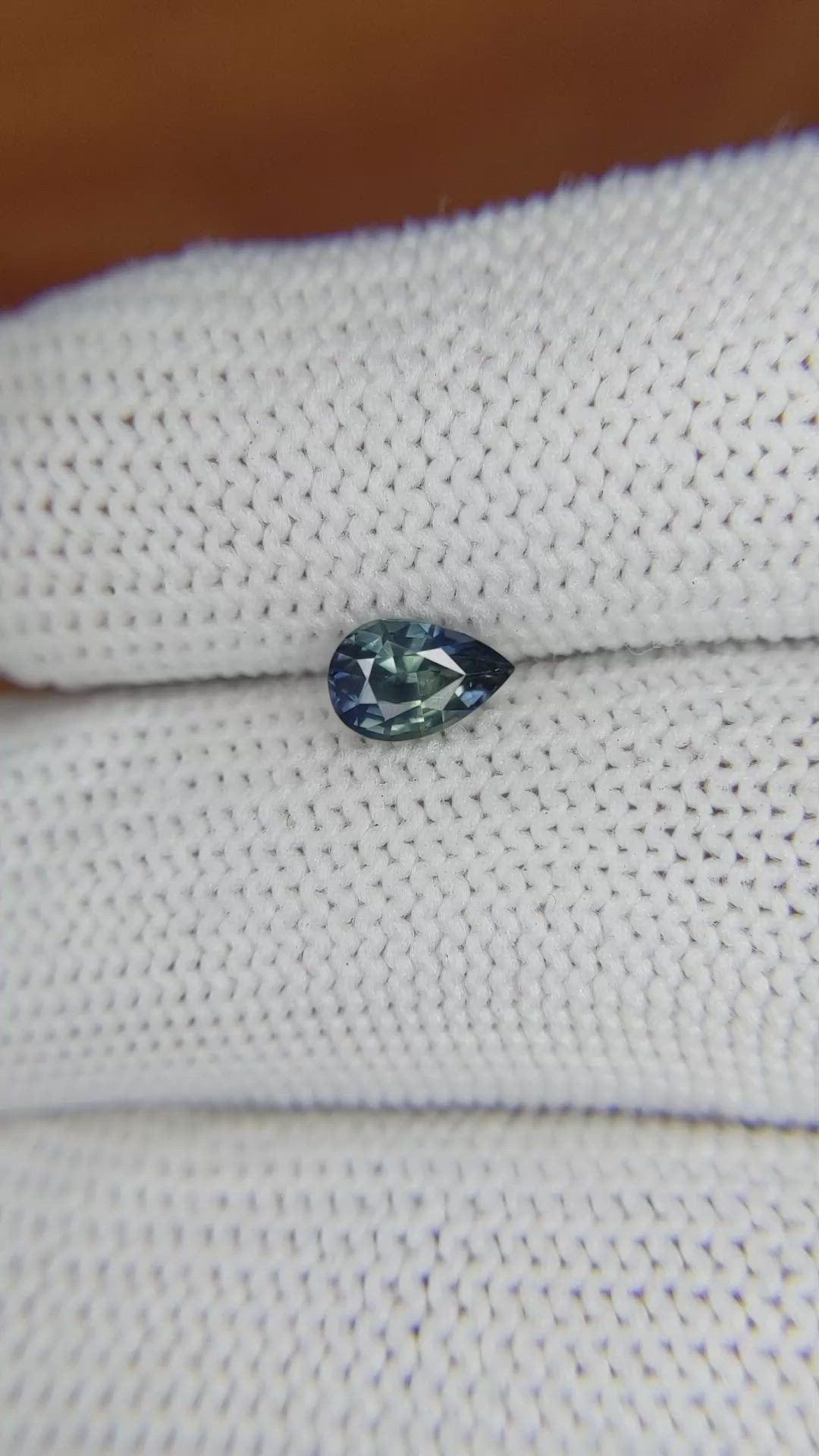 0.79 Ct. Greenish Blue Sapphire from Madagascar Size Video