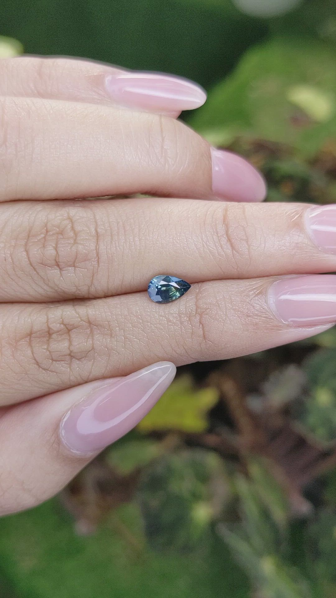 0.79 Ct. Greenish Blue Sapphire from Madagascar Size Video