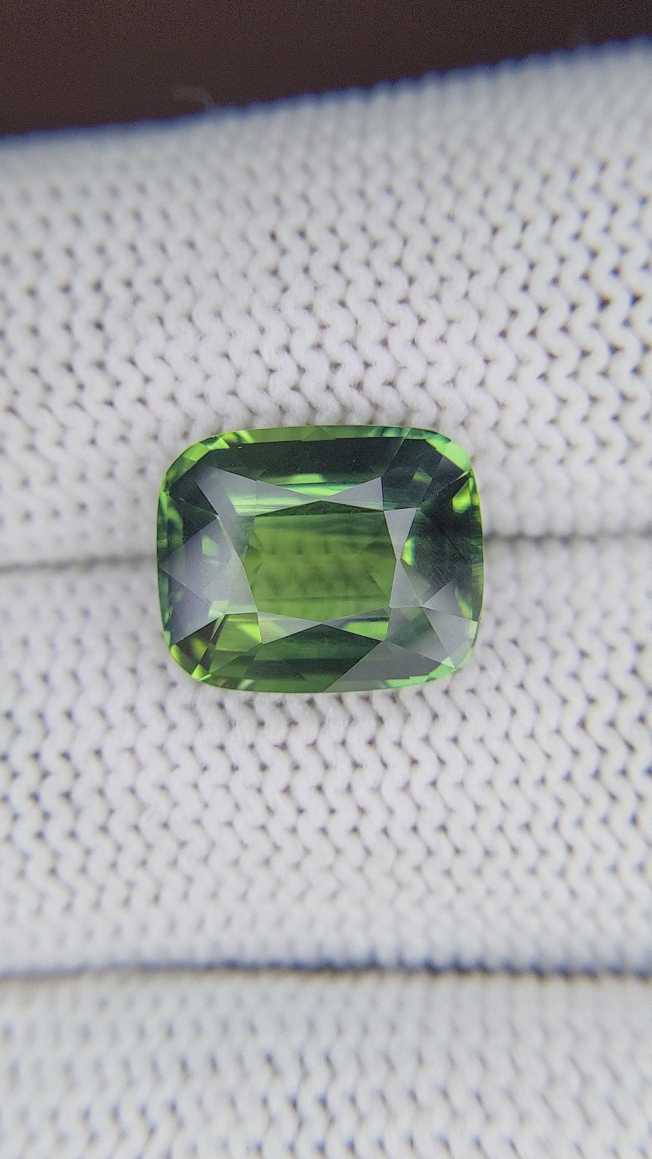 7.55 Ct. Yellowish Green Sapphire from Madagascar Size Video