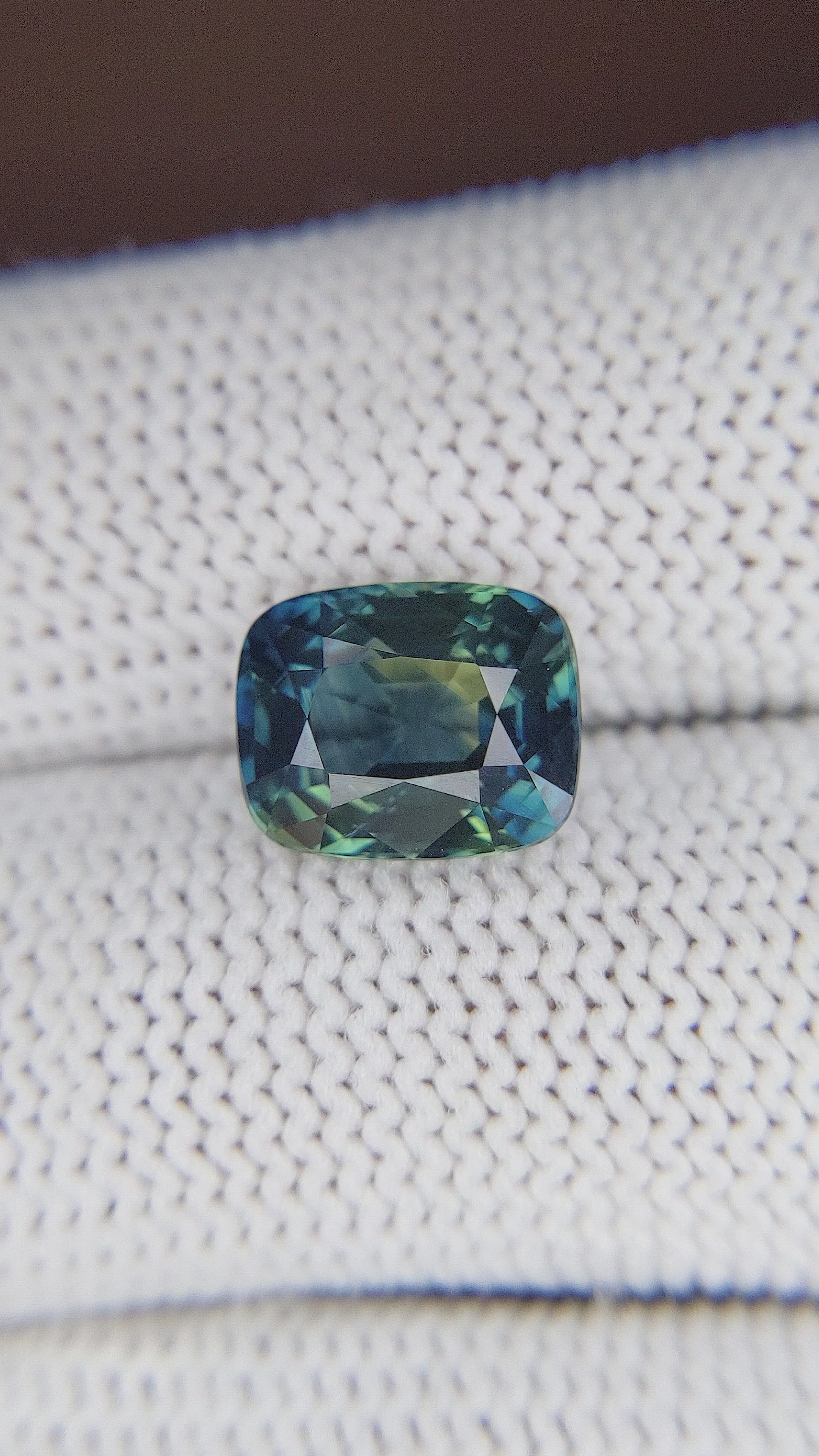 5.02 Ct. Bluish Green Sapphire from Madagascar Size Video
