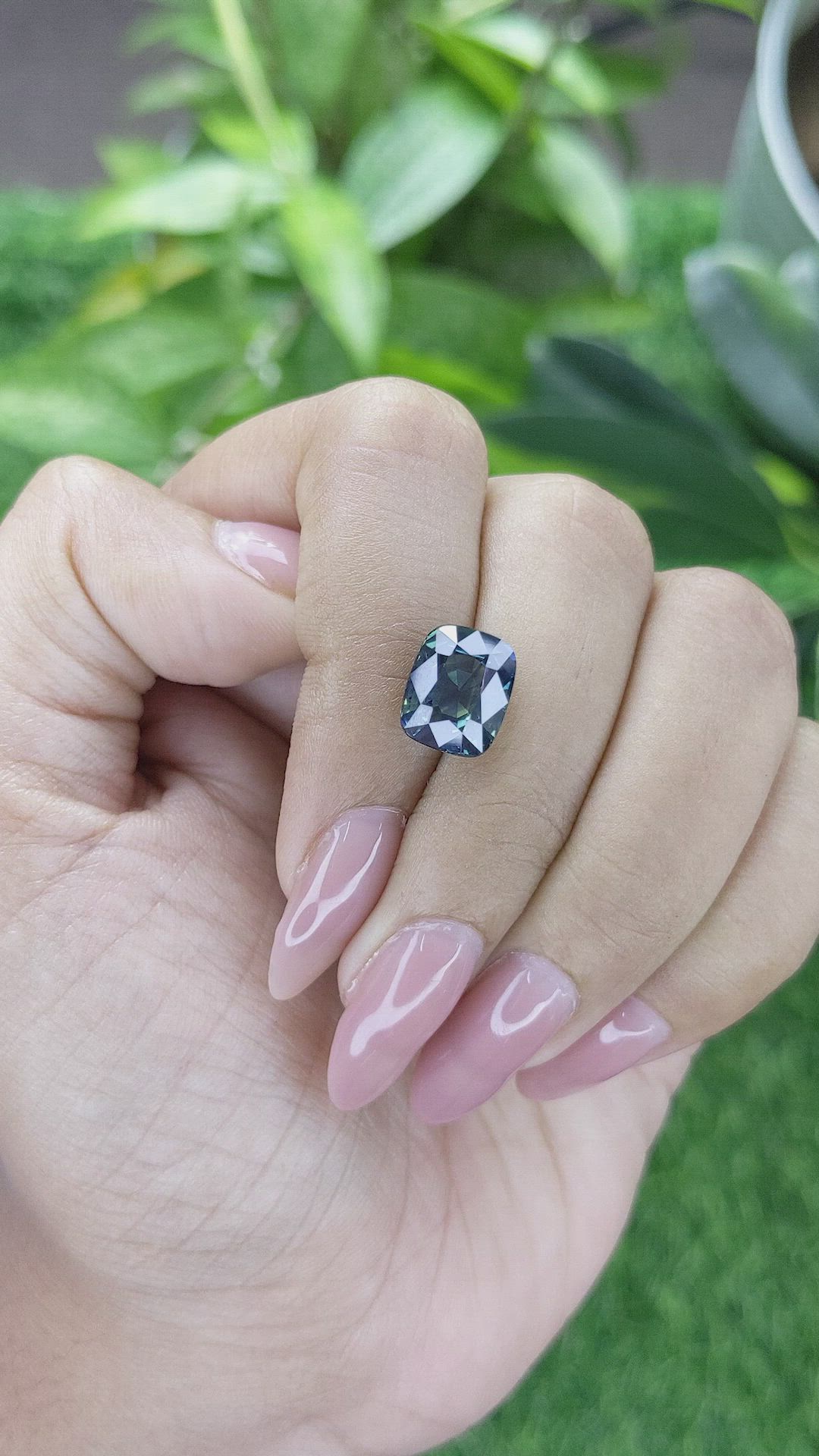 5.02 Ct. Bluish Green Sapphire from Madagascar Size Video