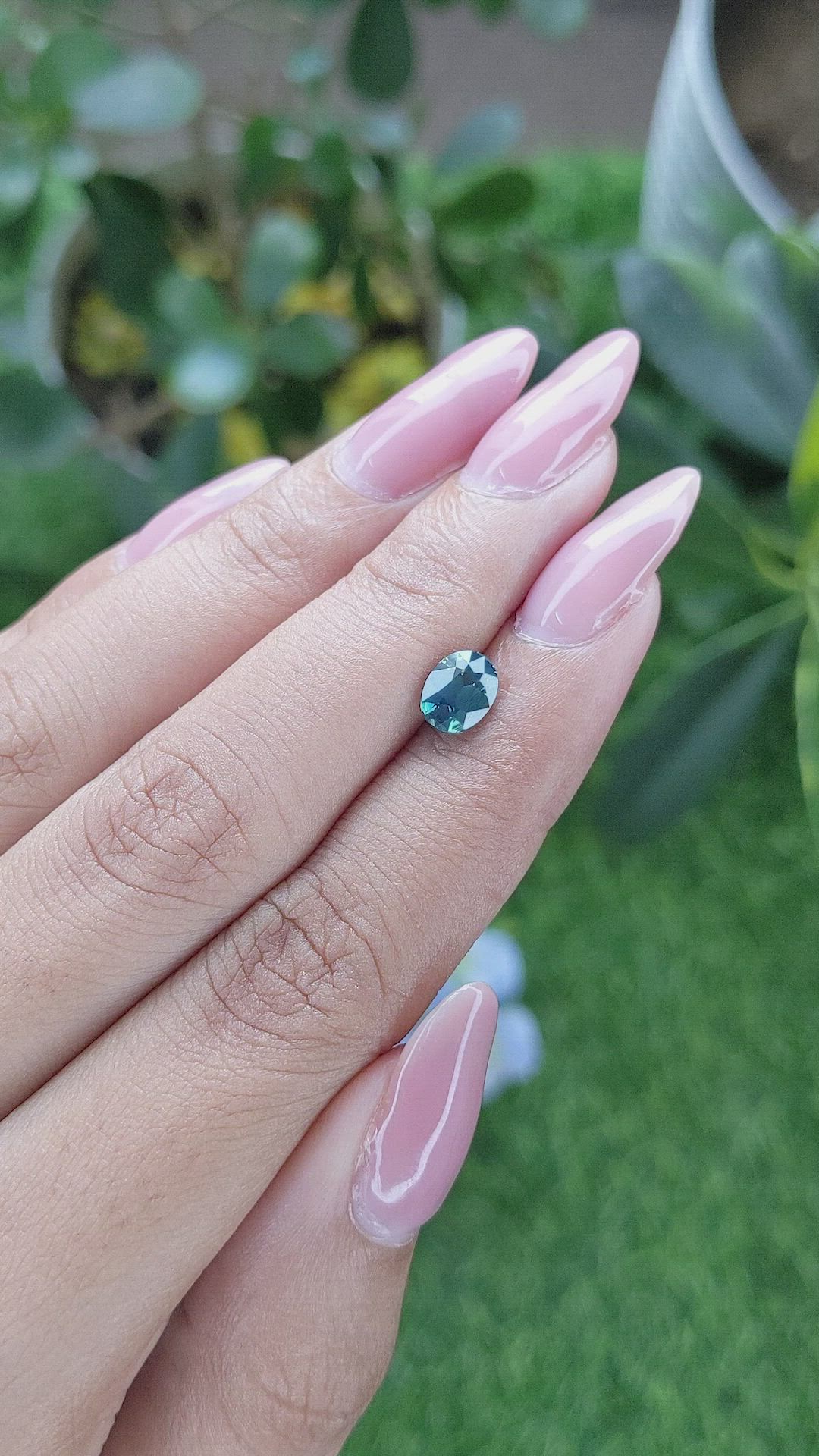 1.19 Ct. Bluish Green Sapphire from Madagascar Size Video