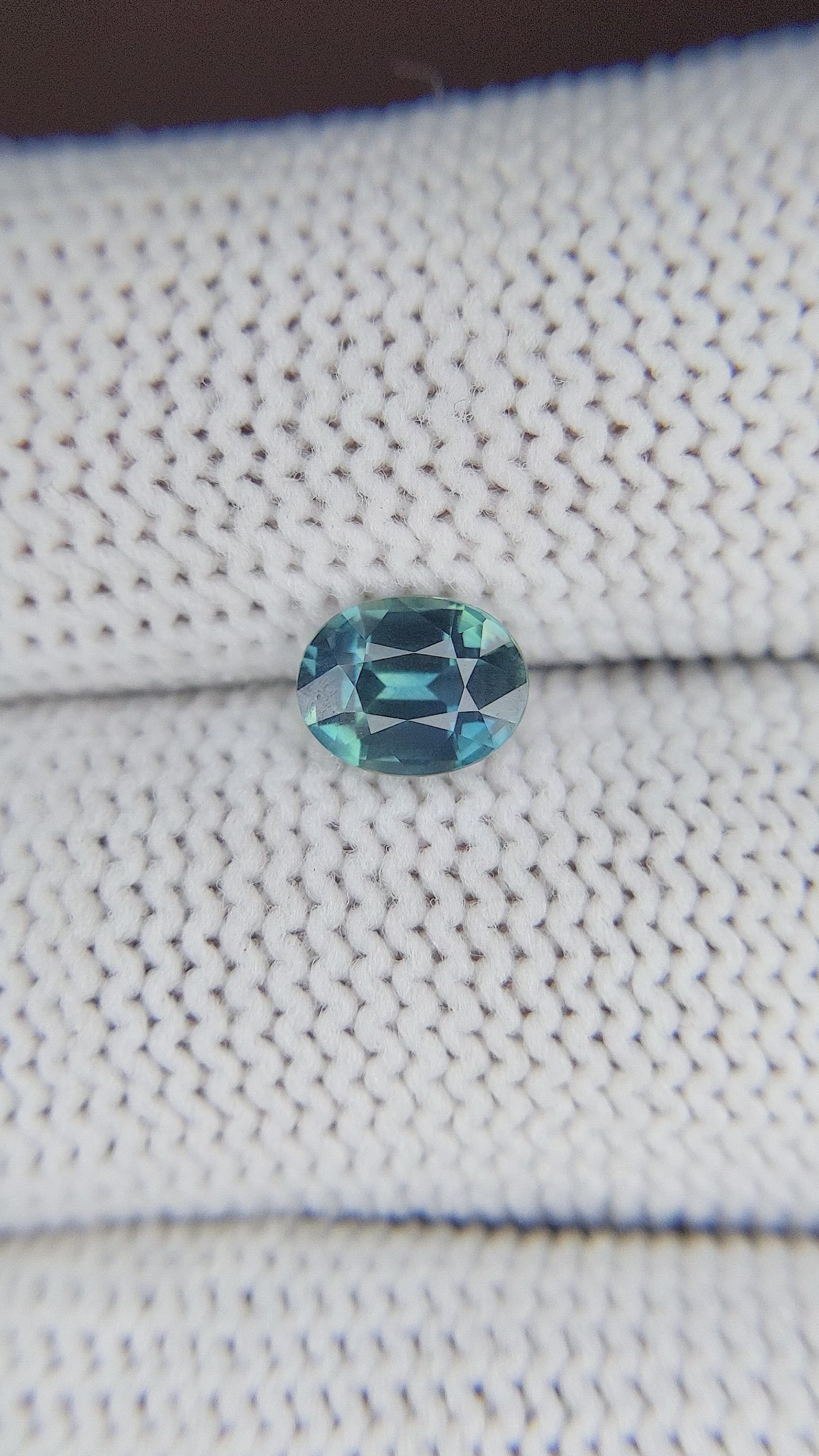 1.19 Ct. Bluish Green Sapphire from Madagascar Size Video
