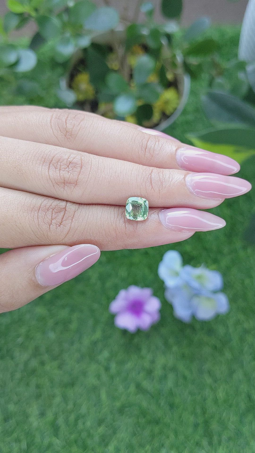 2.00 Ct. Green Sapphire from Madagascar Size Video