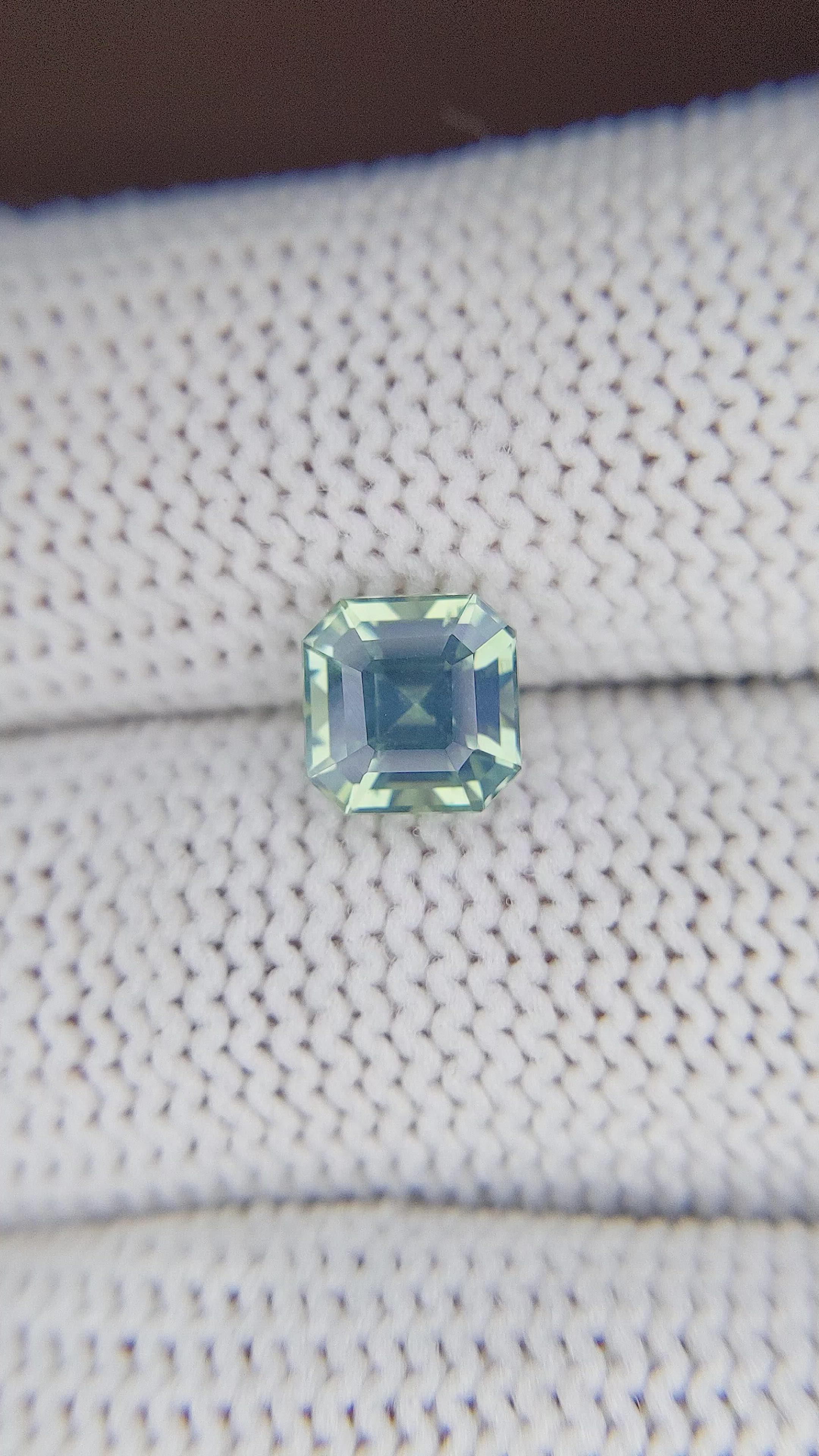 2.05 Ct. Bluish Green Sapphire from Madagascar Size Video