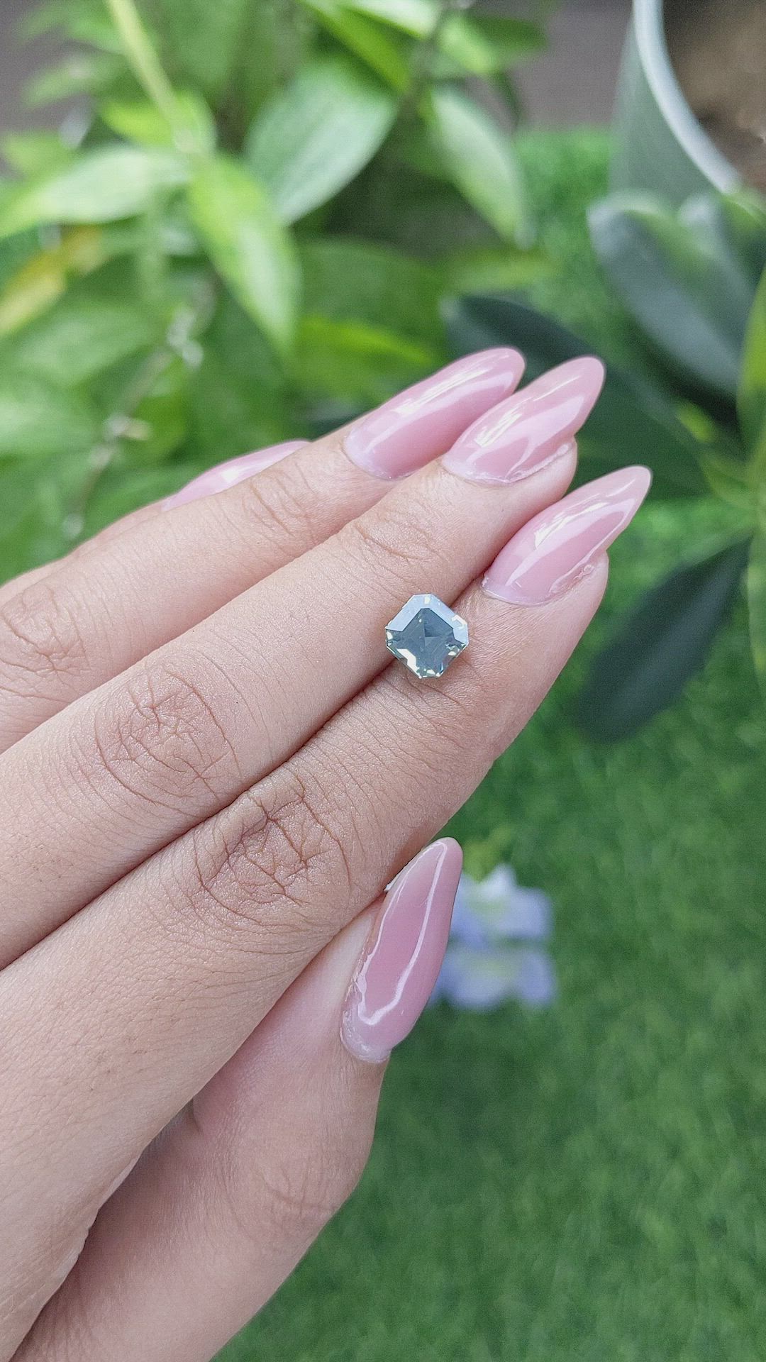 2.05 Ct. Bluish Green Sapphire from Madagascar Size Video