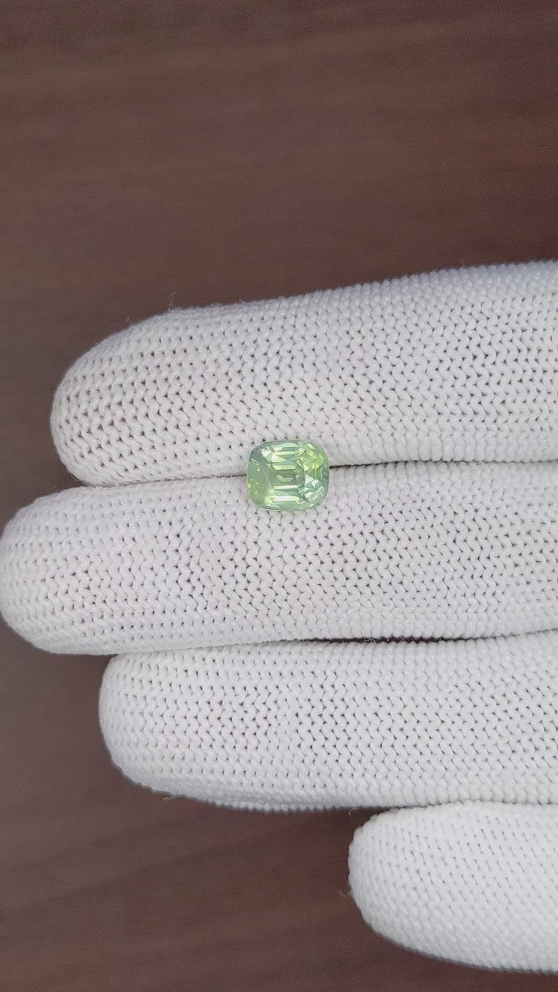 2.64 Ct. Yellowish Green Sapphire from Madagascar Size Video