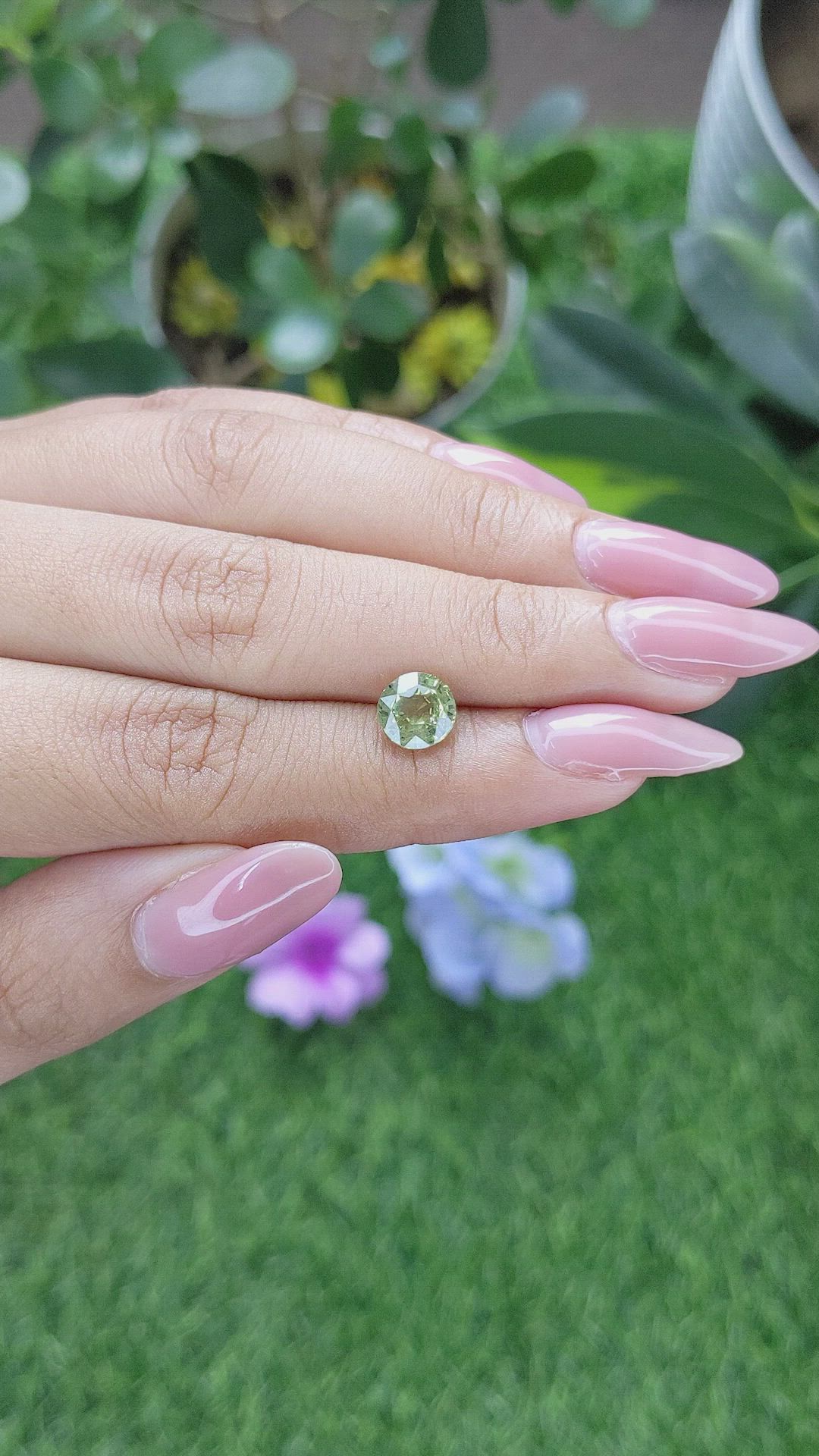 2.02 Ct. Yellowish Green Sapphire from Madagascar Size Video