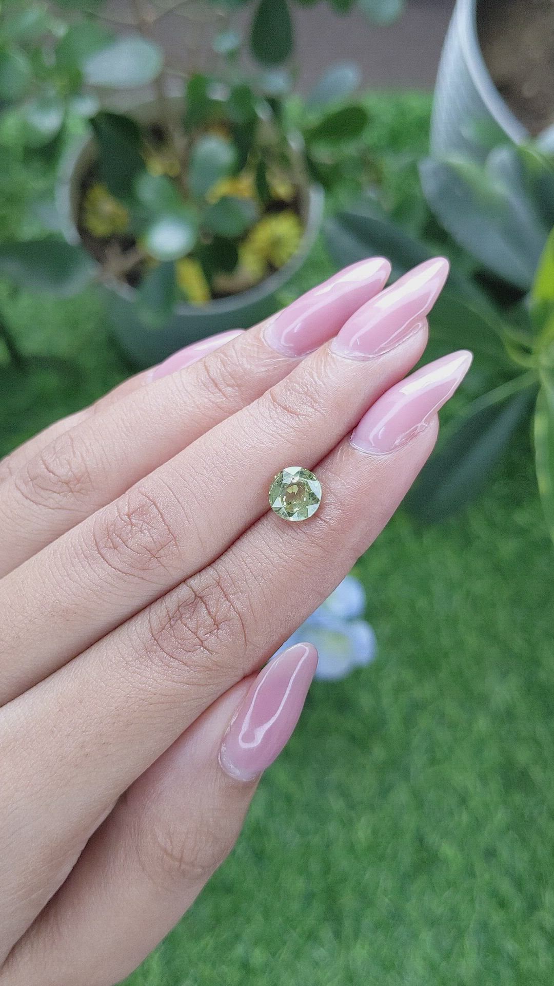 2.02 Ct. Yellowish Green Sapphire from Madagascar Size Video